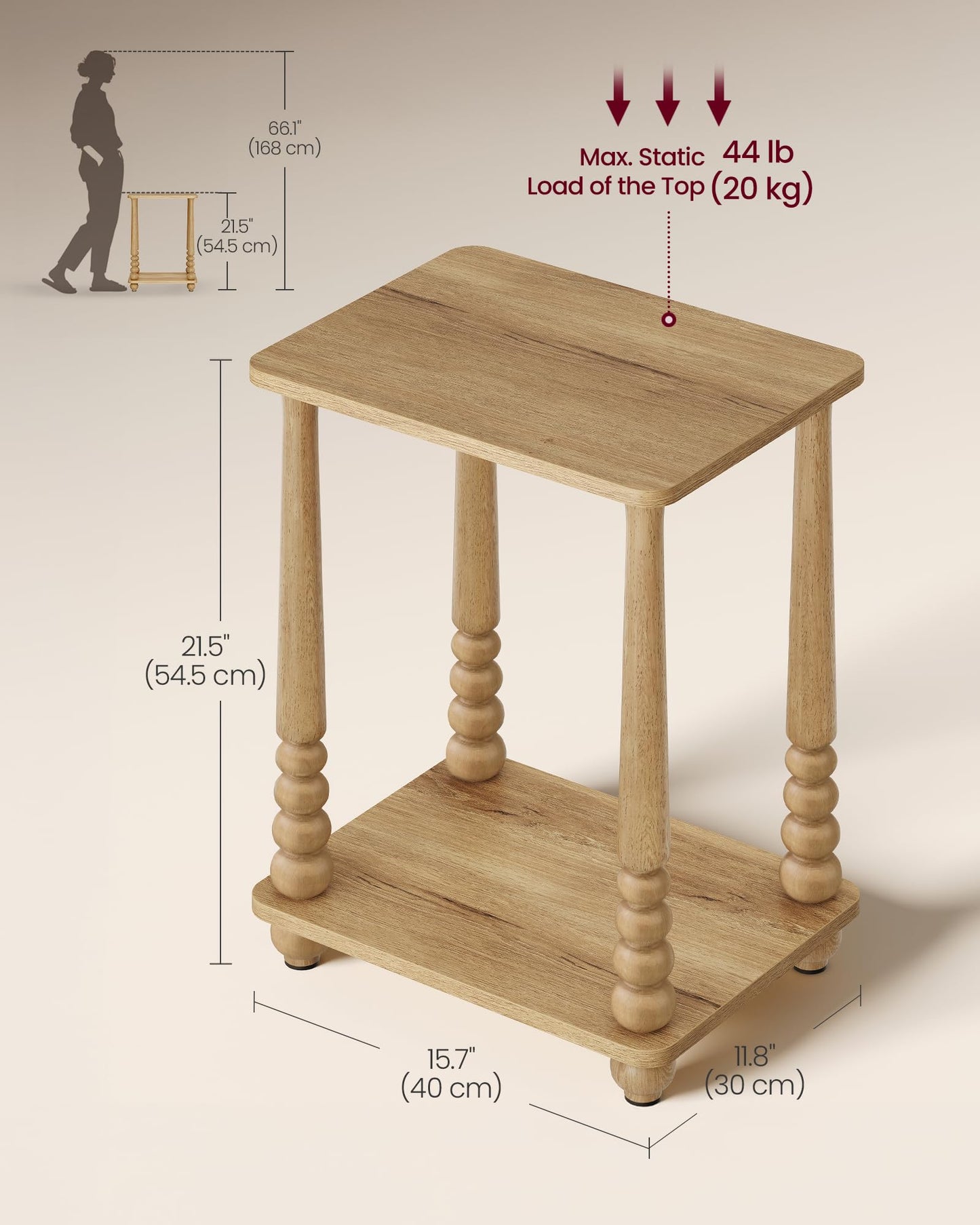 Solid Wood Accent Nightstand