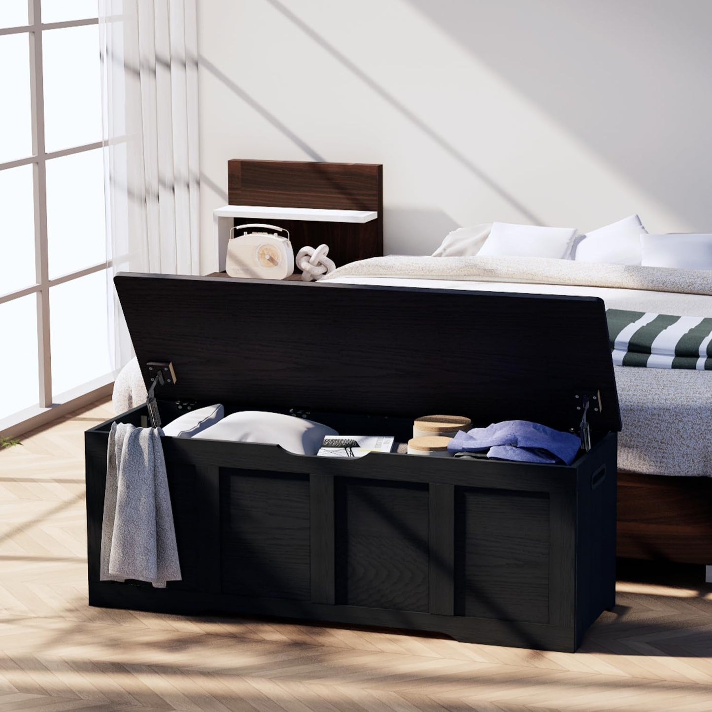 Timberer 47.2" Wooden Extra Large Storage Trunk