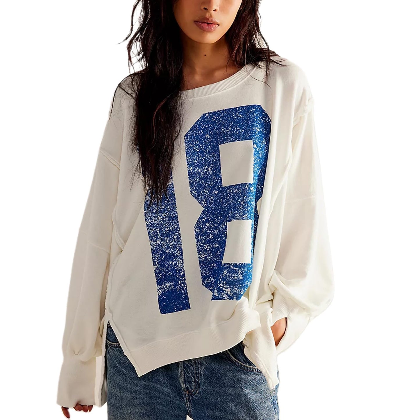Womens Vintage Oversized Graphic Cute Crewneck Sweatshirt Y2k Loose Fit Aesthetic Retro Pullover Going Out Tops