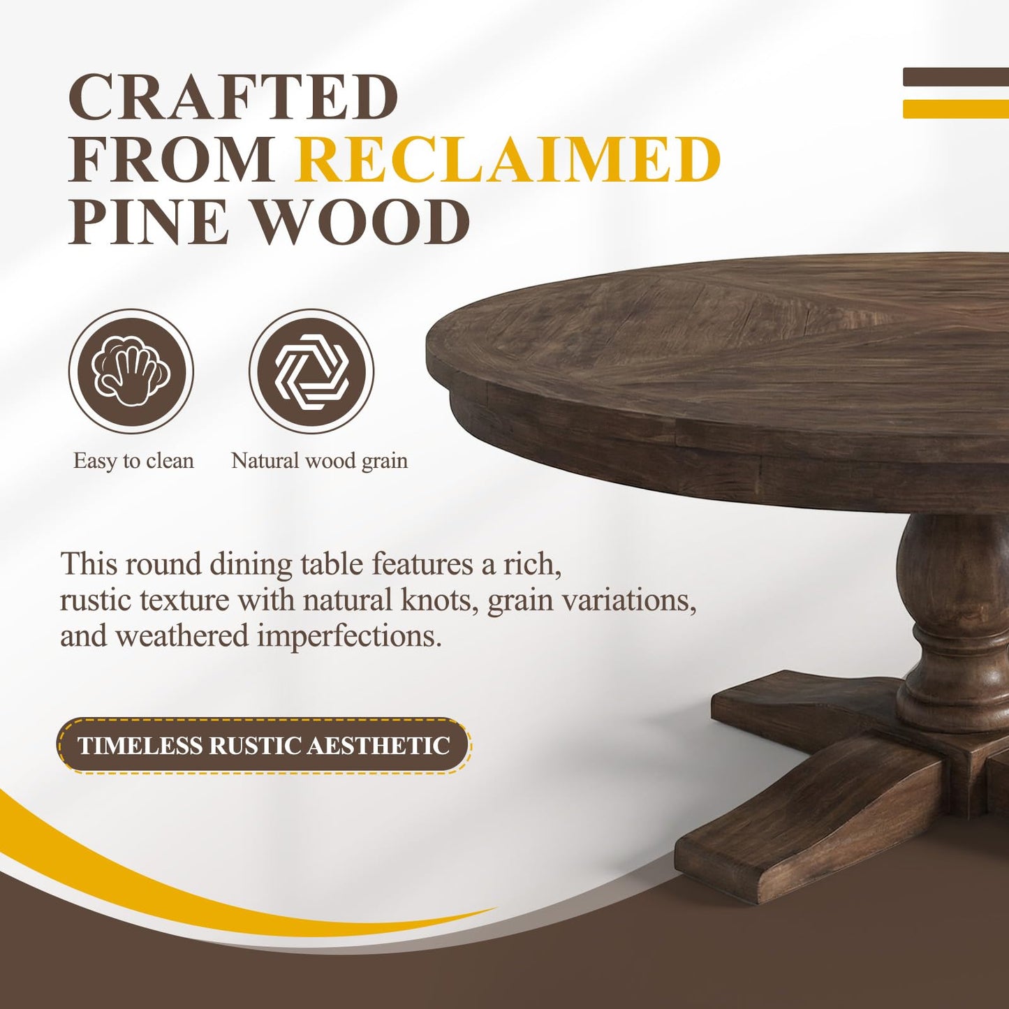 60" Round Dining Kitchen Table