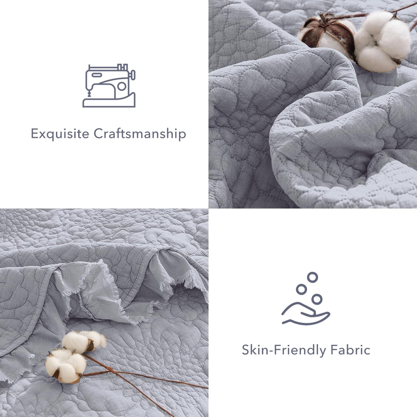 Cotton Oversized Quilt Bedspread Set