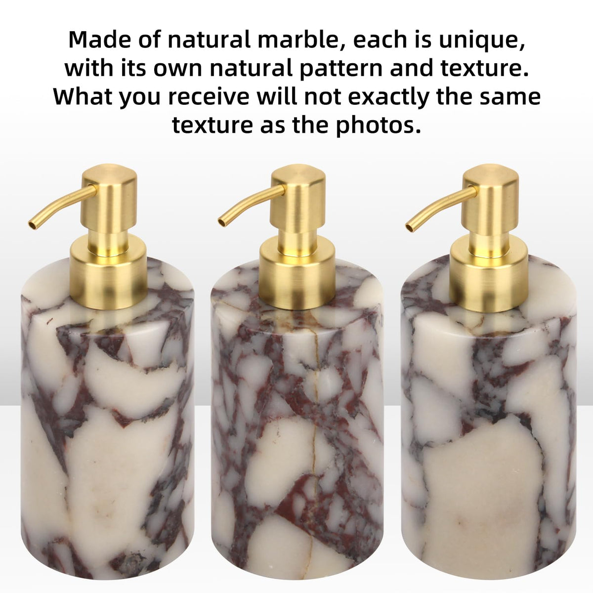 Natural Calacatta Viola Marble Soap Dispenser