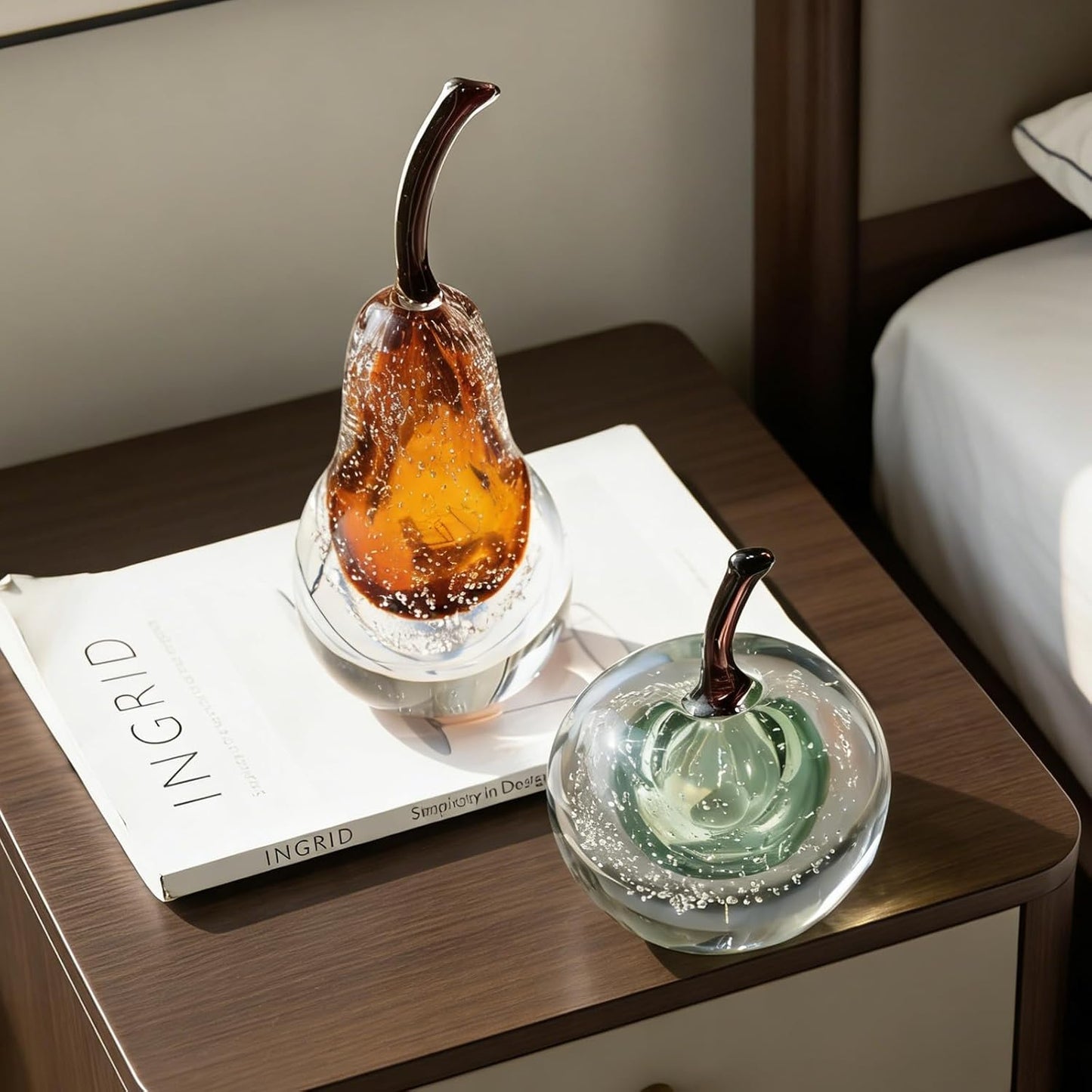 Glass Fruit Apple Statue