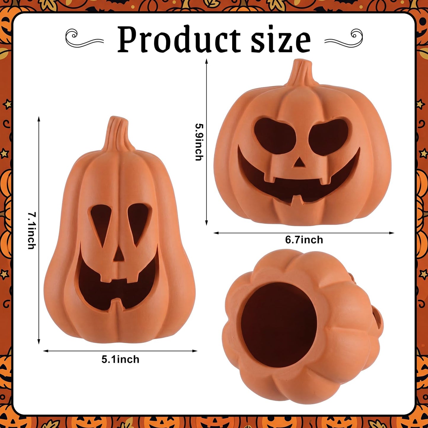 2 Pack Fall Terracotta Pumpkins
