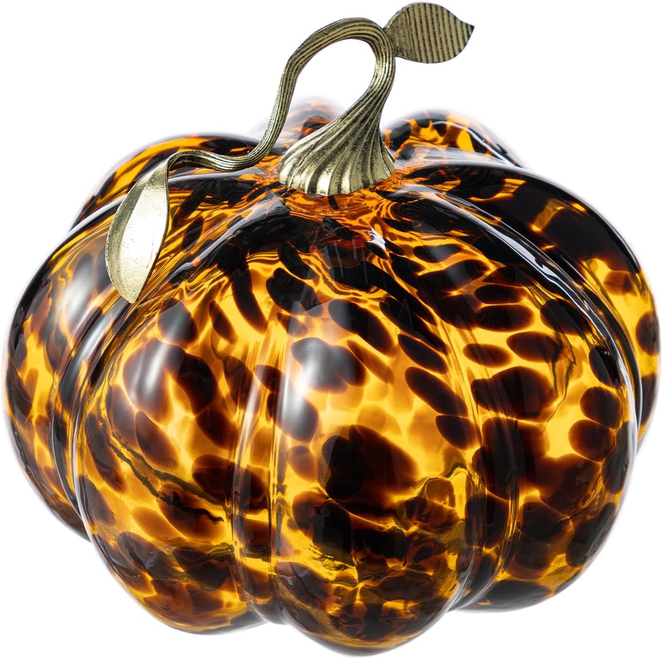 Amber Glass Pumpkin Decor