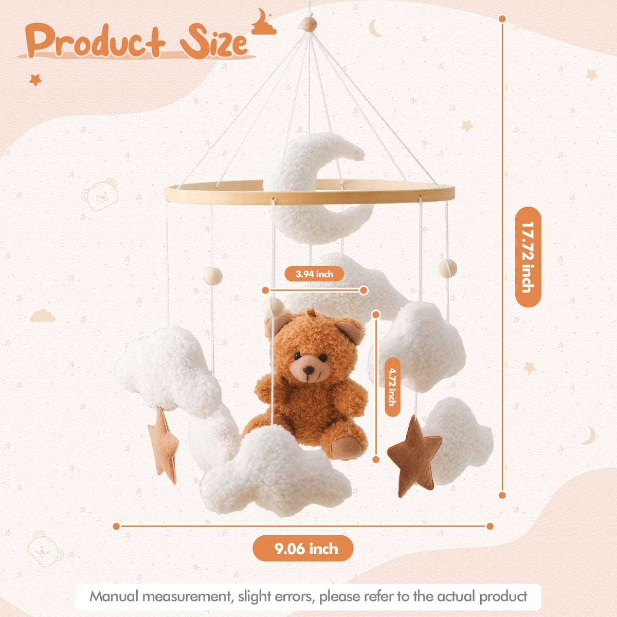 Plush Safari Animal Baby Mobile for Crib