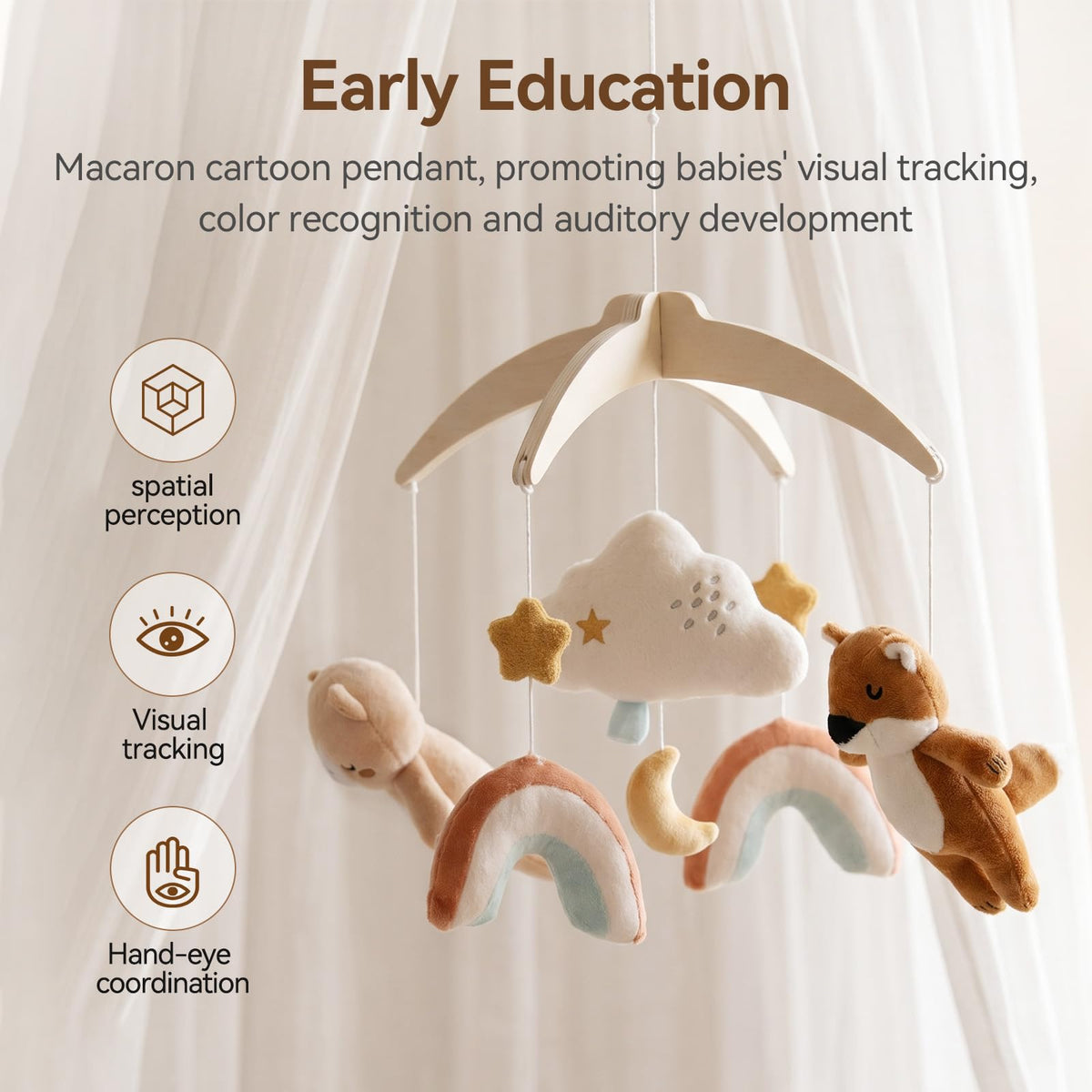 Plush Safari Animal Baby Mobile for Crib