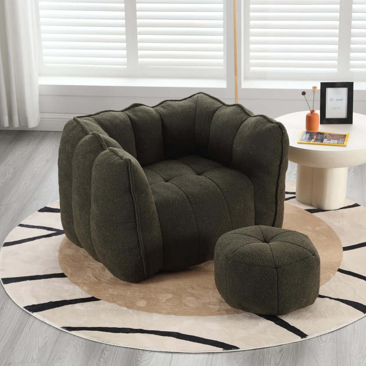 Bean Bag Couch with Ottoman
