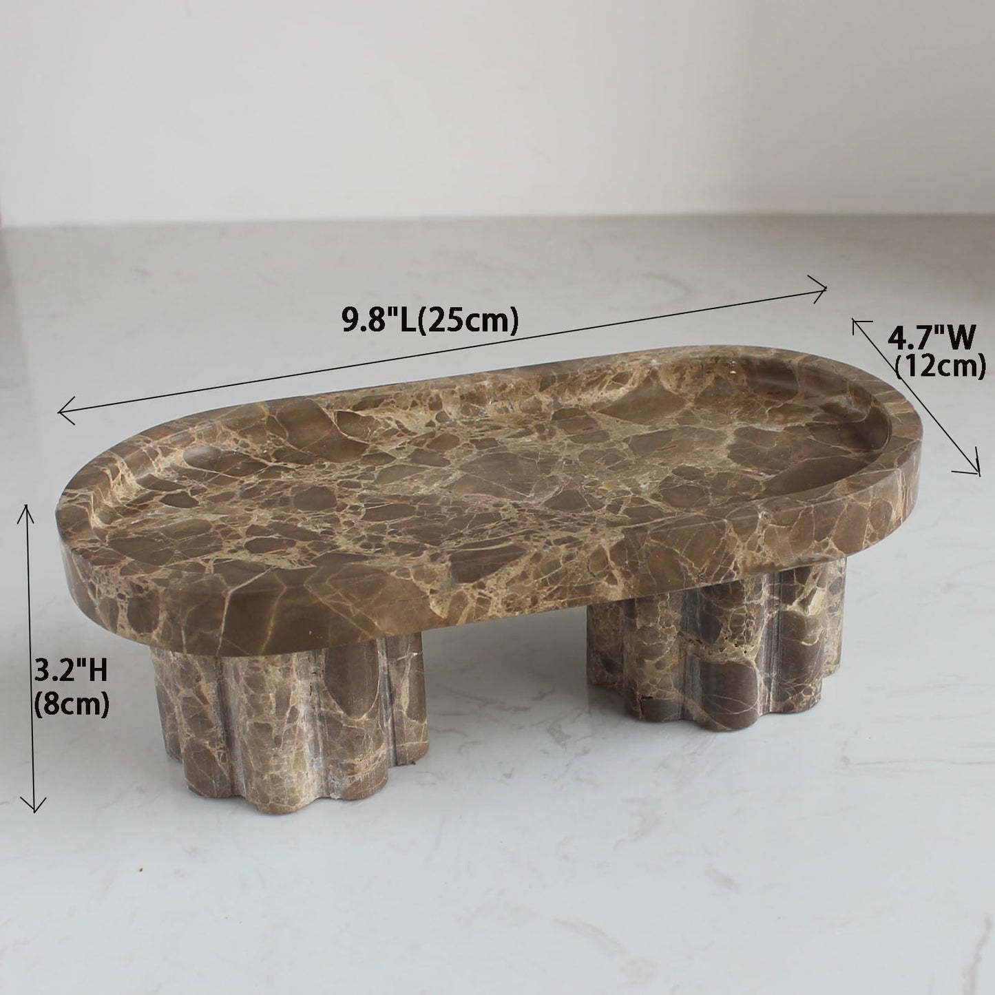 Natural Travertine Marble Oval Tray