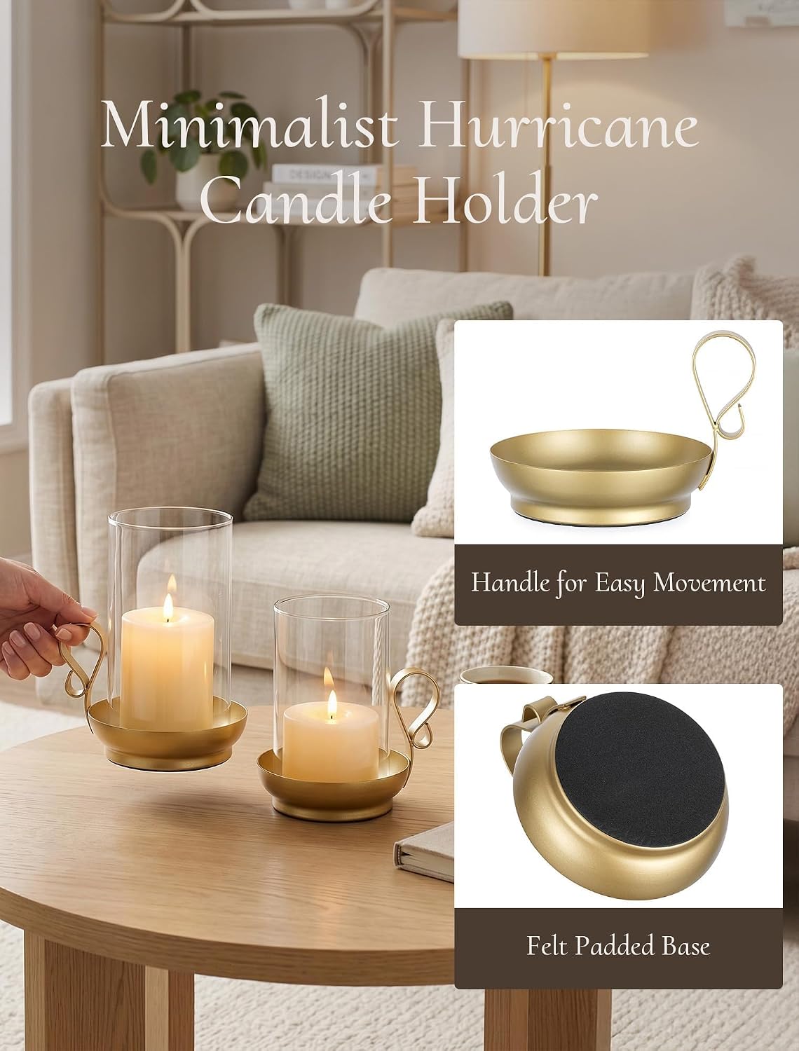 Hurricane Glass Candle Holder Set of 2