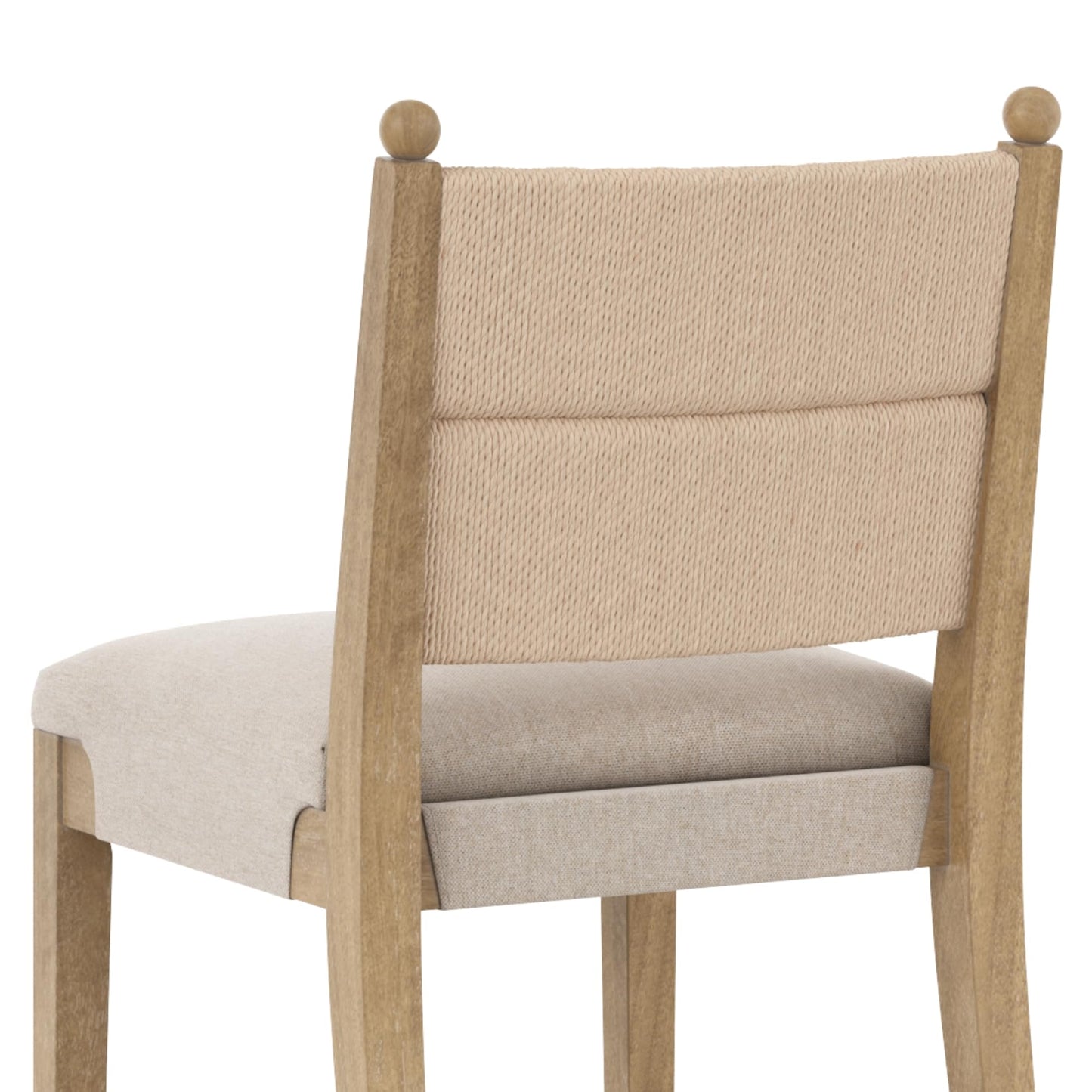 Nathan James Rikki Seagrass Bar Stool with Back, 2-Pack Boucle Counter Stool with Upholstered Seat, Solid Wood Frame, and Woven Seagrass Backrest