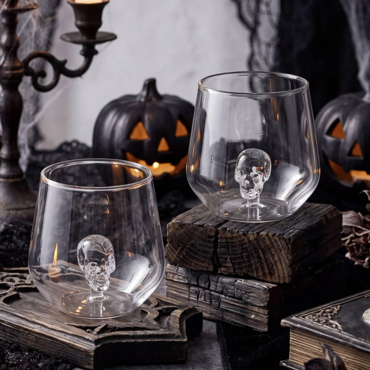 2 Pcs Halloween Wine Glass 12oz