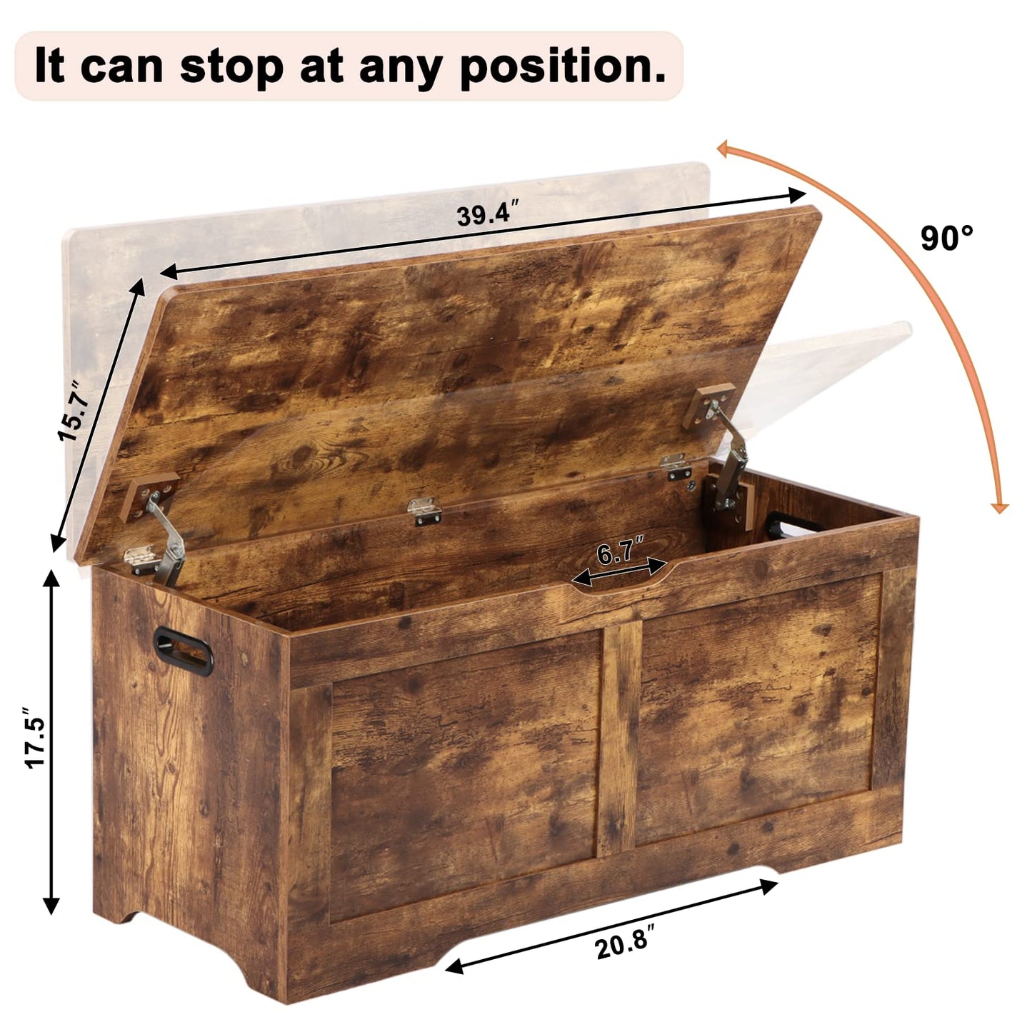 Timberer 47.2" Wooden Extra Large Storage Trunk