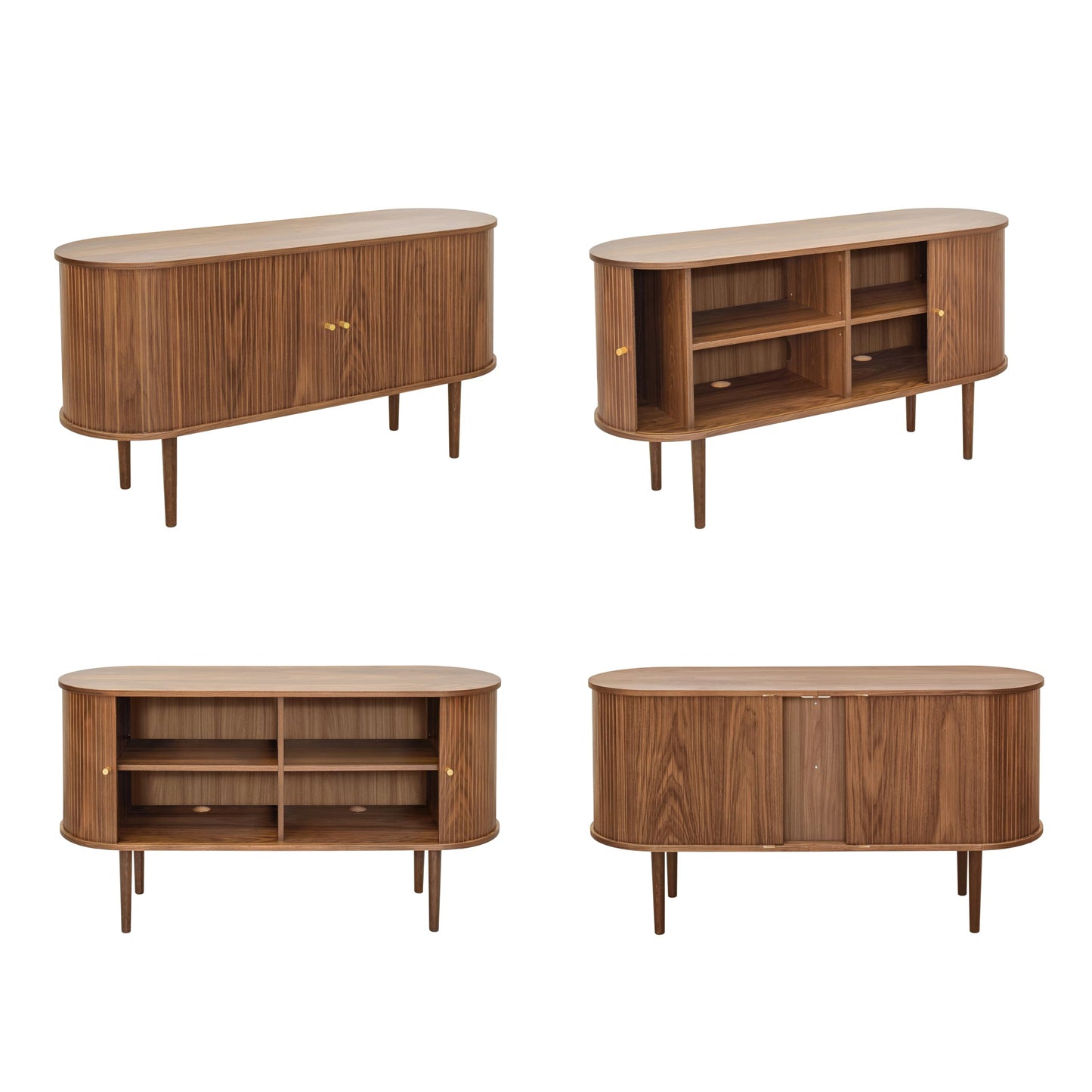 WERMO 71’’ Black Sideboard Cabinet with Doors and Shelves - Black Cabinet for Living Room, Bedroom, Entryway and Office Credenza. Kitchen Buffet, Modern Media Console Table with Storage (Black Oak)
