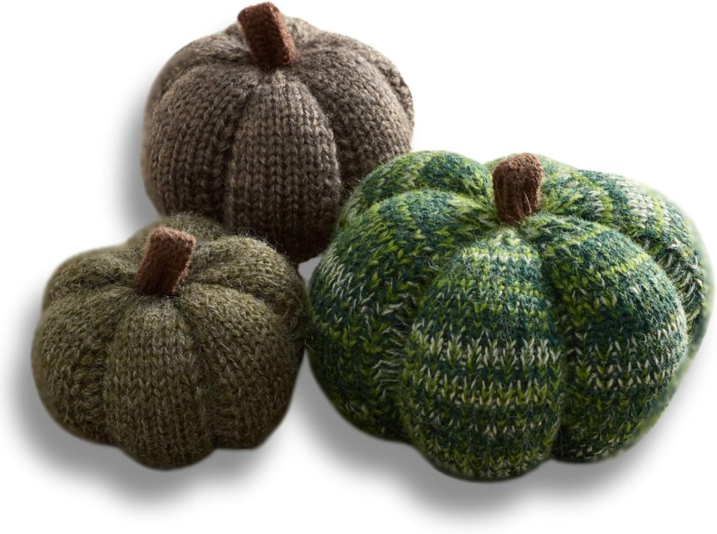 Set of 3 Cozy Knit Pumpkins