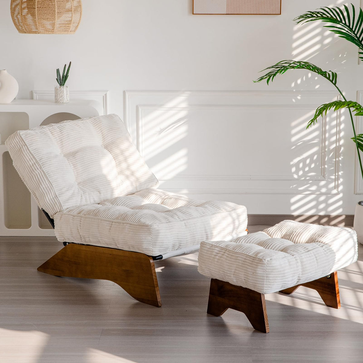Lounge Chair with Ottoman and with Adjustable Backrest