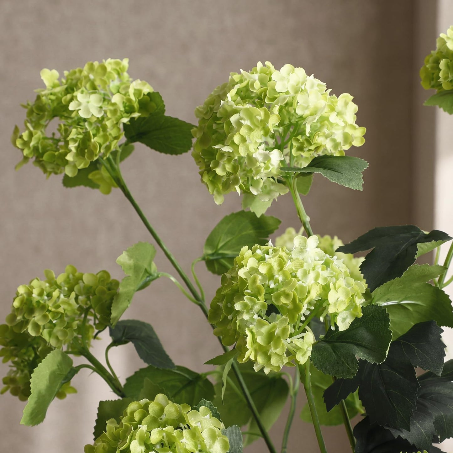 4 Pcs 33" Tall Artificial Snowball Hydrangea Flowers, Silk Hydrangeas with 20 Heads Long Stem for Tall Vase Decor, Wedding Table Centerpiece, Outdoor Living Room Arrangement(White Pink)
