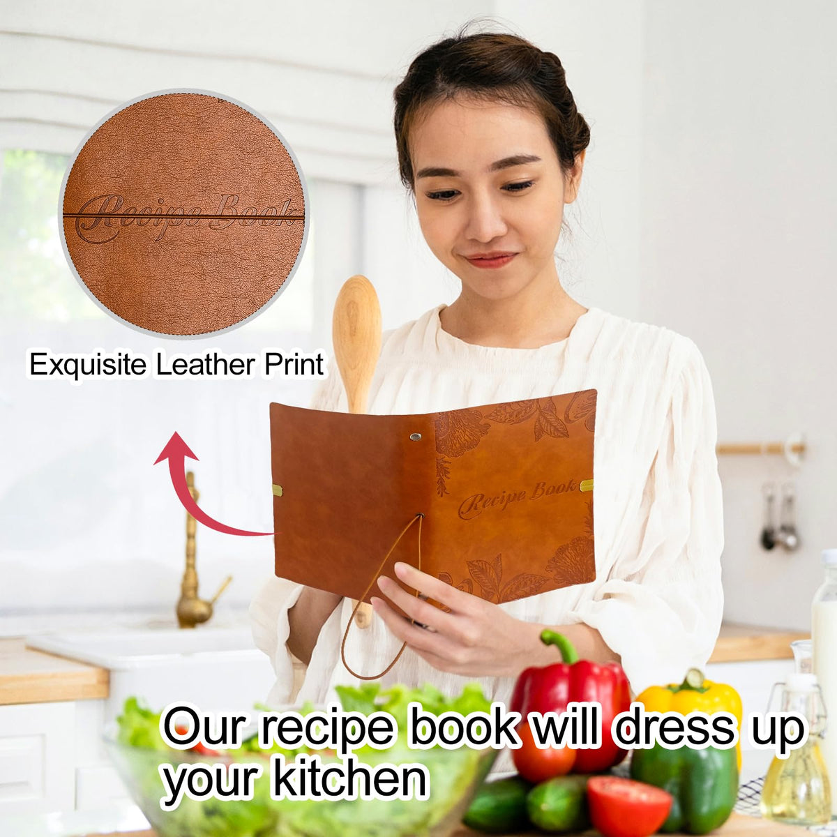 Blank Recipe Leather Cookbook