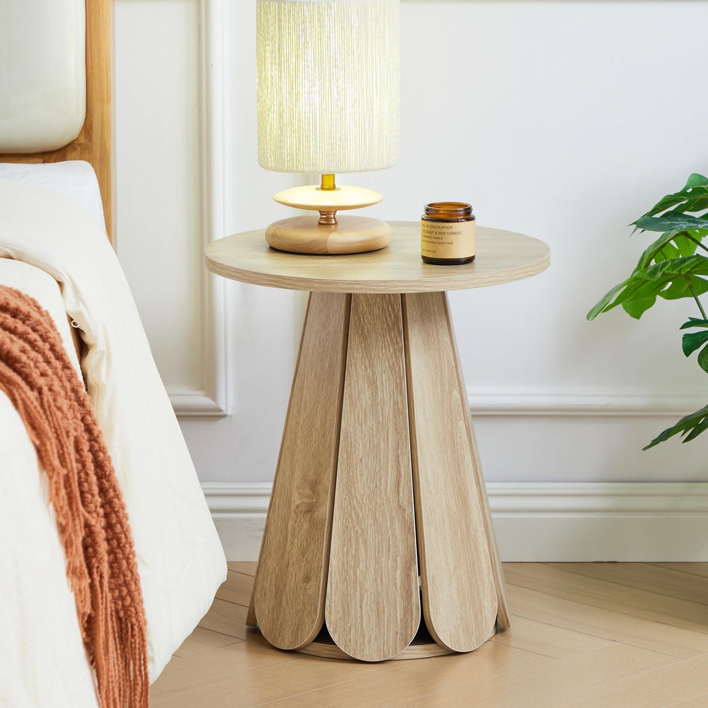 Mid Century Round Modern Side Table Nightstand