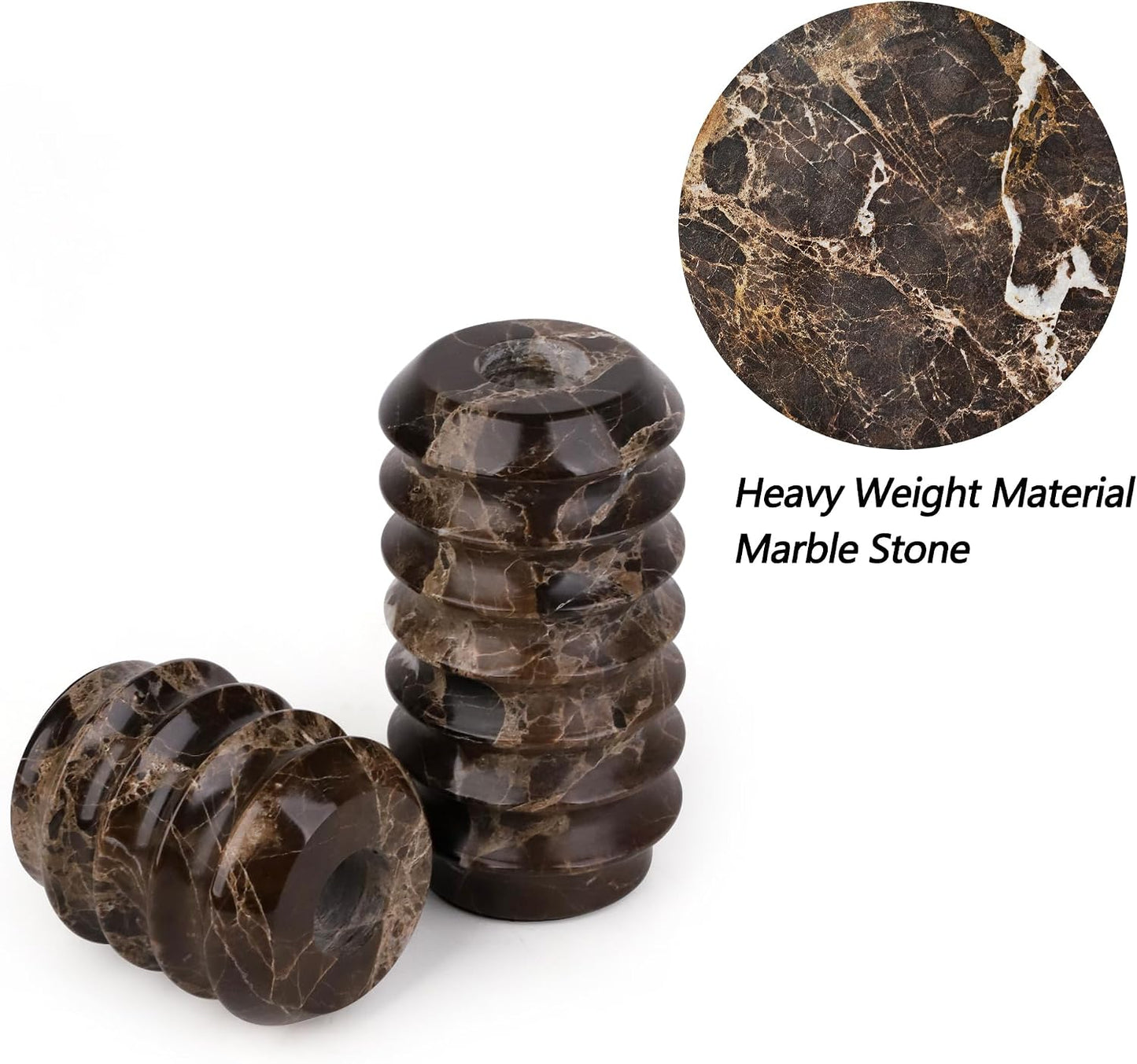 Marble Candlestick Holders, Set of 2 Natural Stone