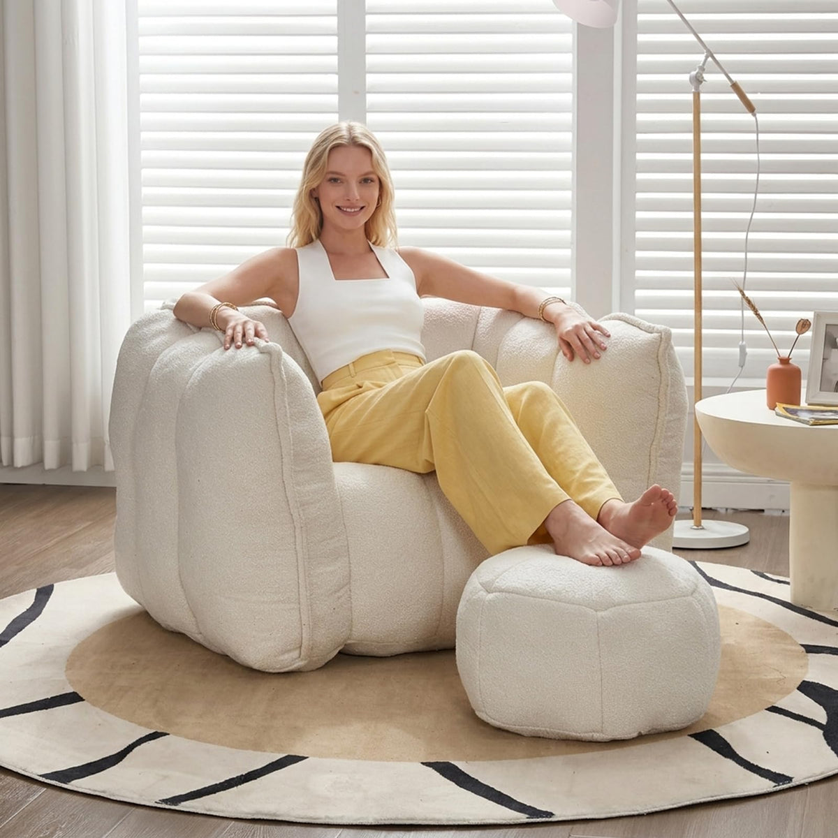 Bean Bag Couch with Ottoman