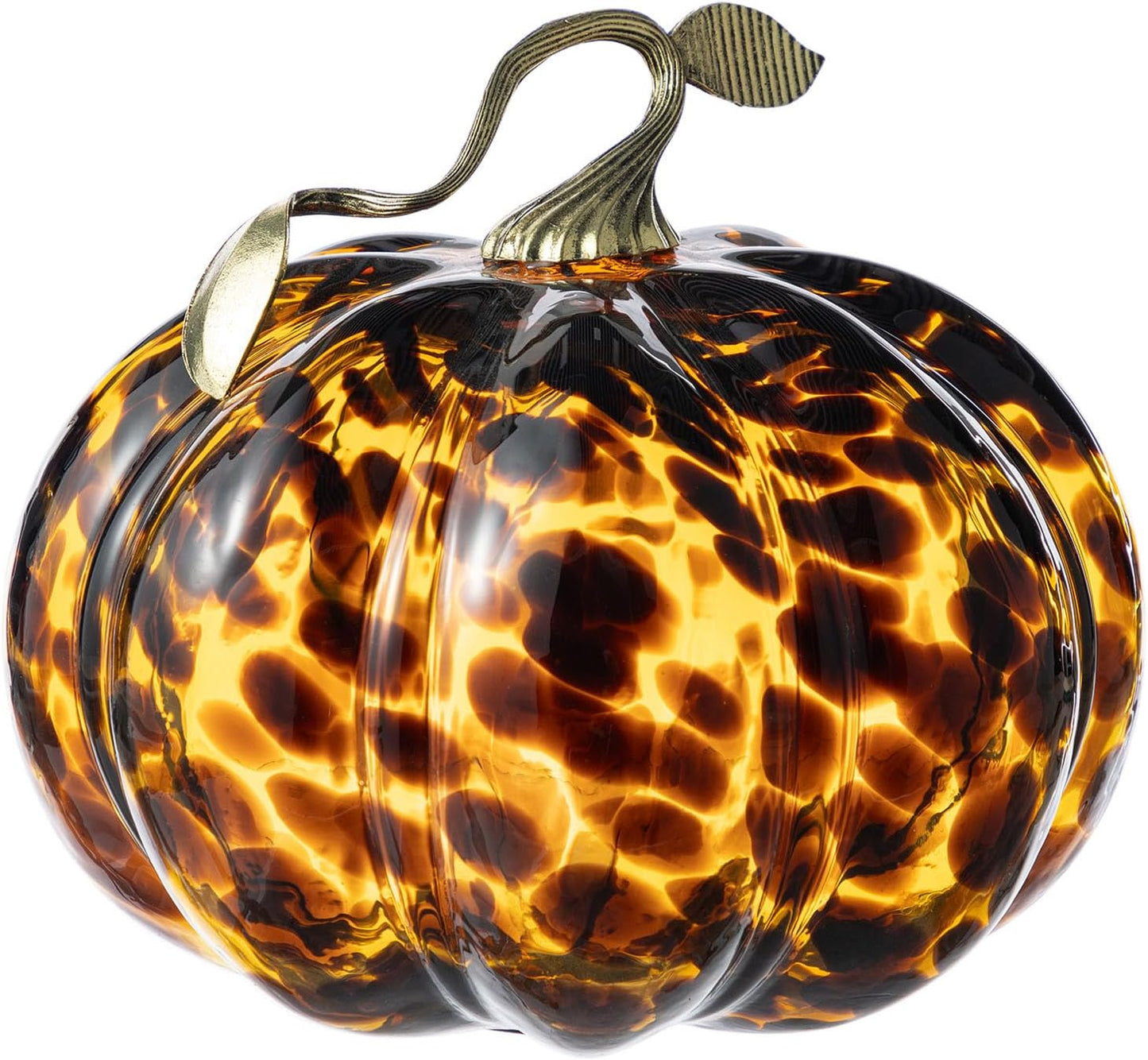 Amber Glass Pumpkin Decor
