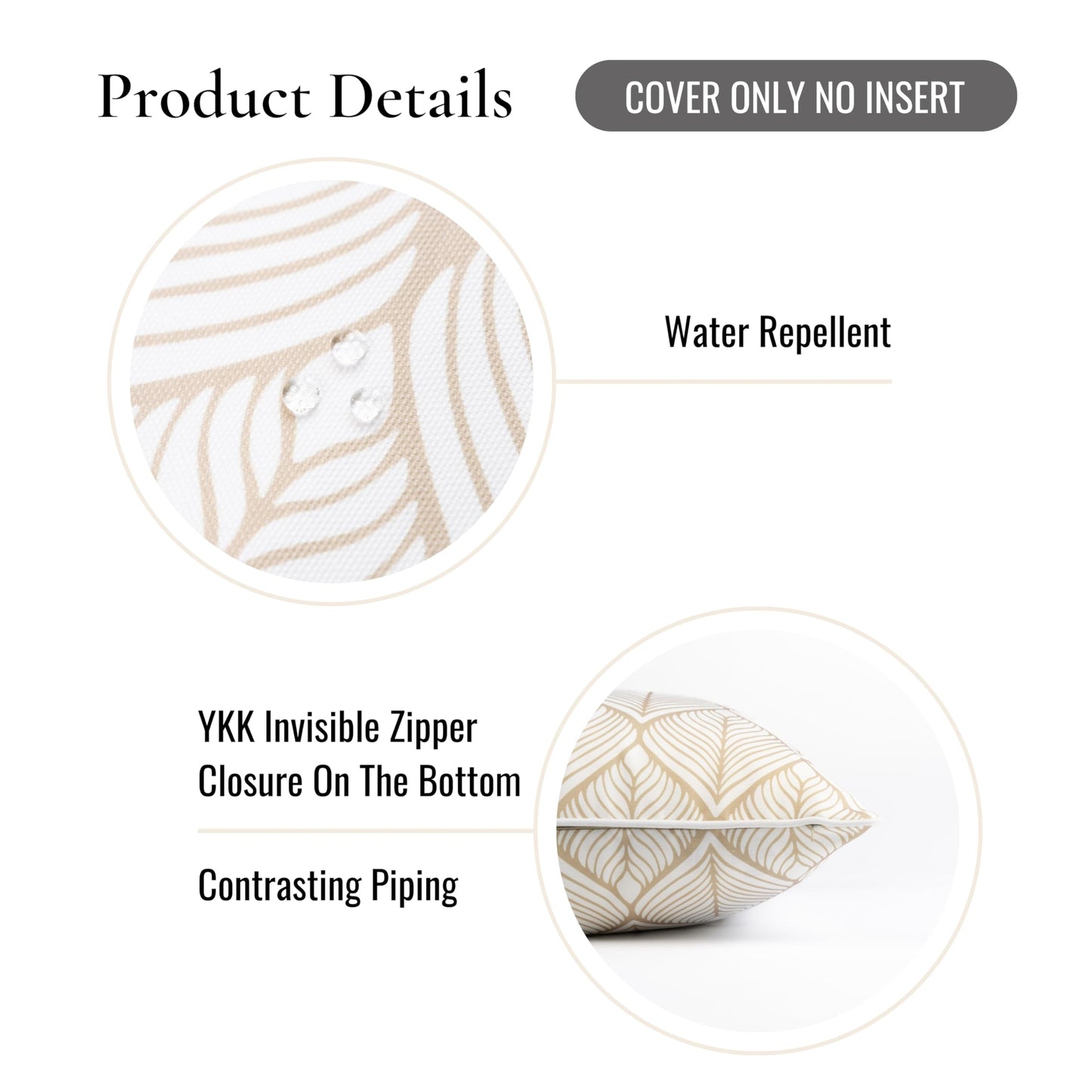 Indoor Outdoor Scalloped Lumbar Pillow Cover 12"x20"