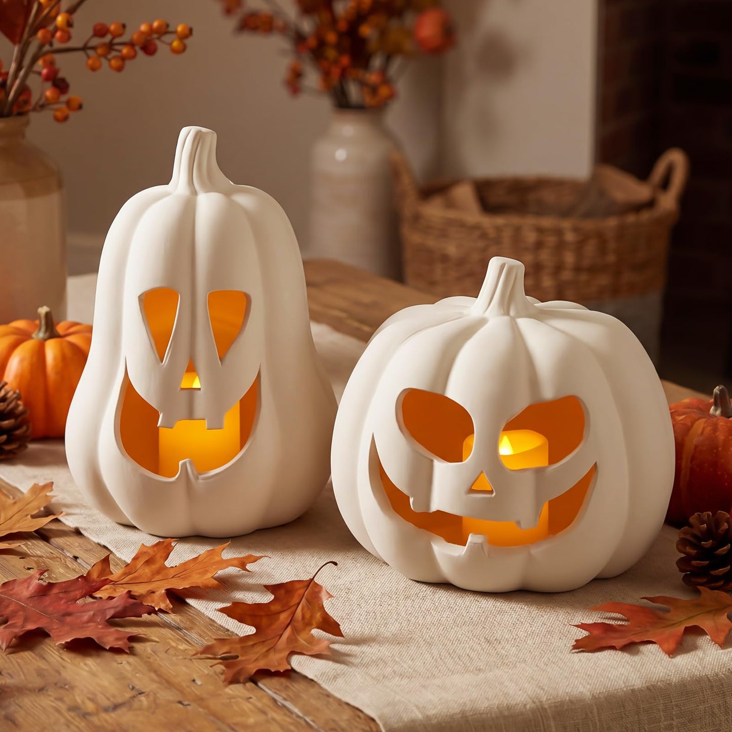 2 Pack Fall Terracotta Pumpkins