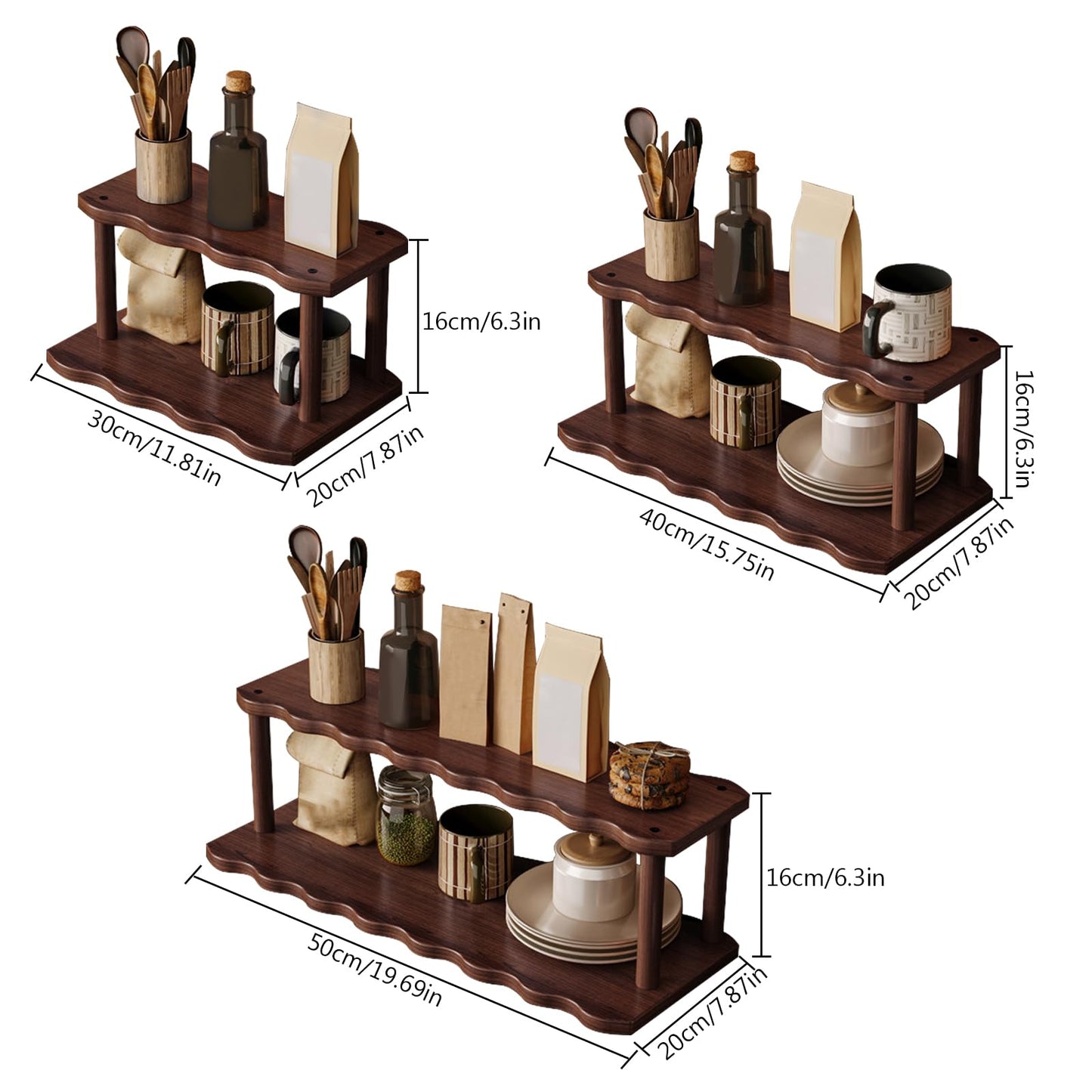Wooden Mug Holder Countertop Cabinet