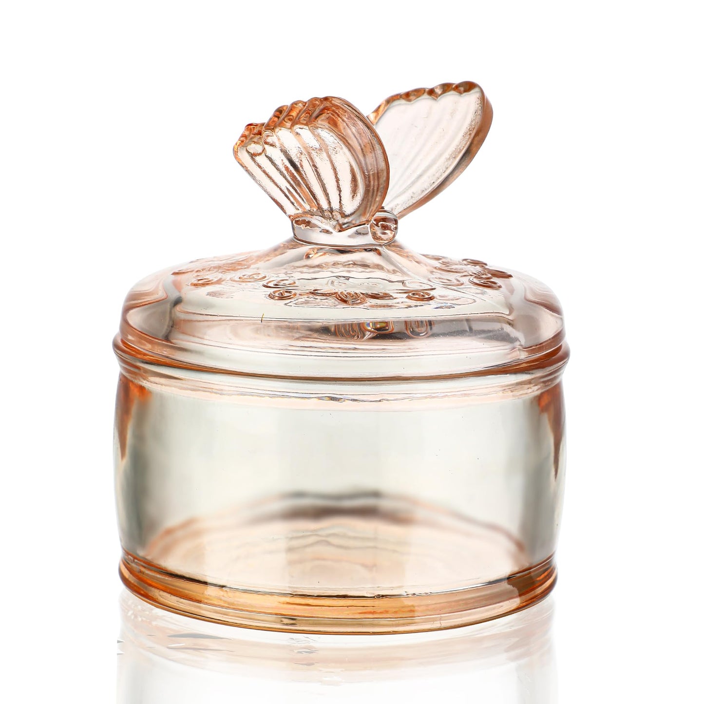 Decorative Embossed Glass Dish with Lid