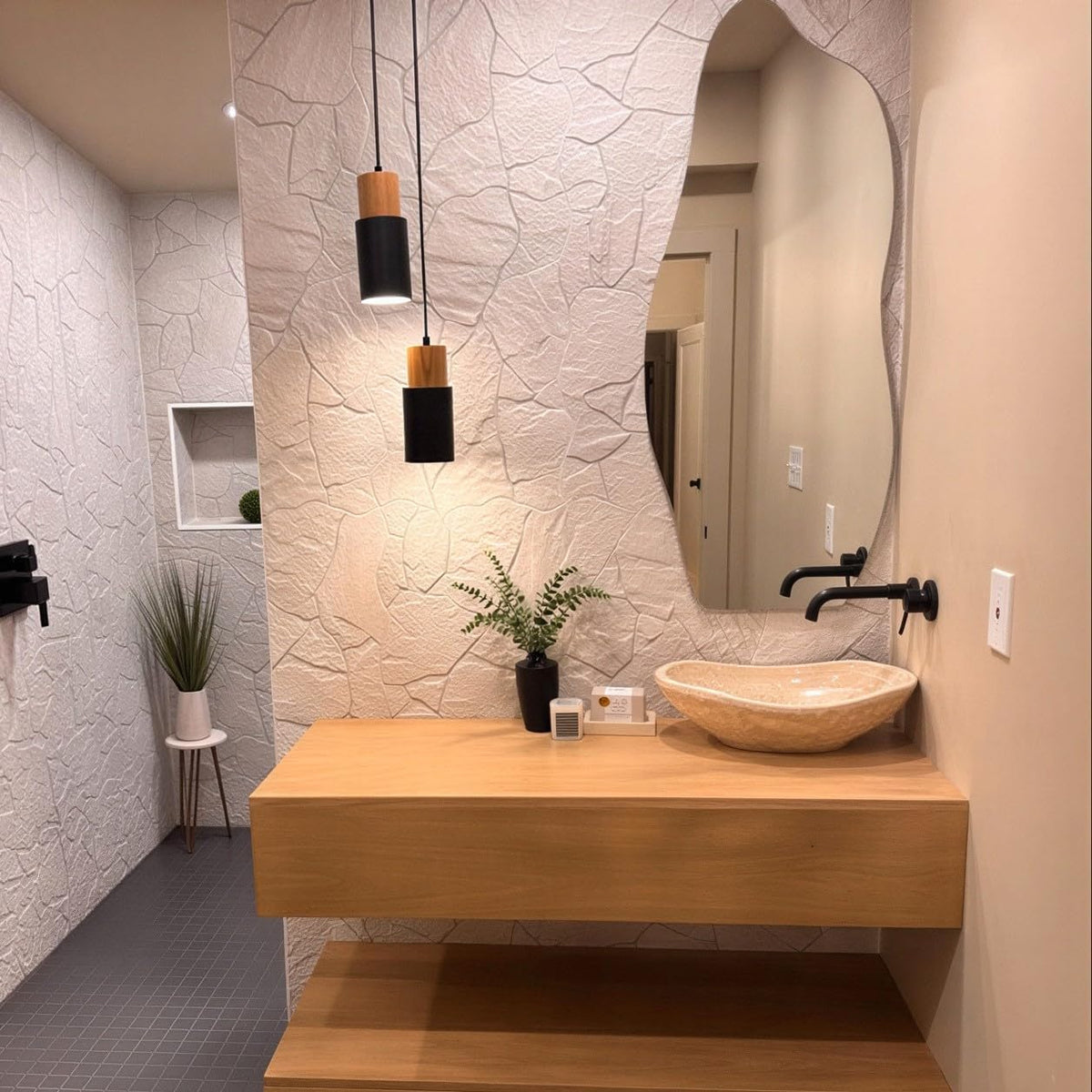 Oval Natural Stone Wash Basin Travertine Vessel Sink