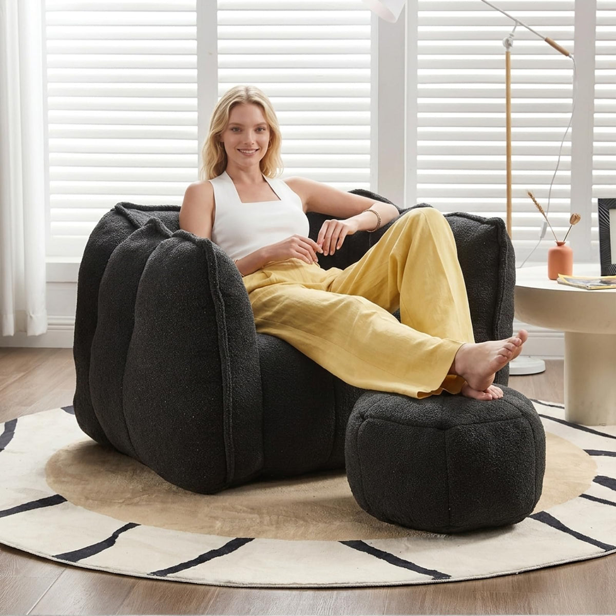 Bean Bag Couch with Ottoman