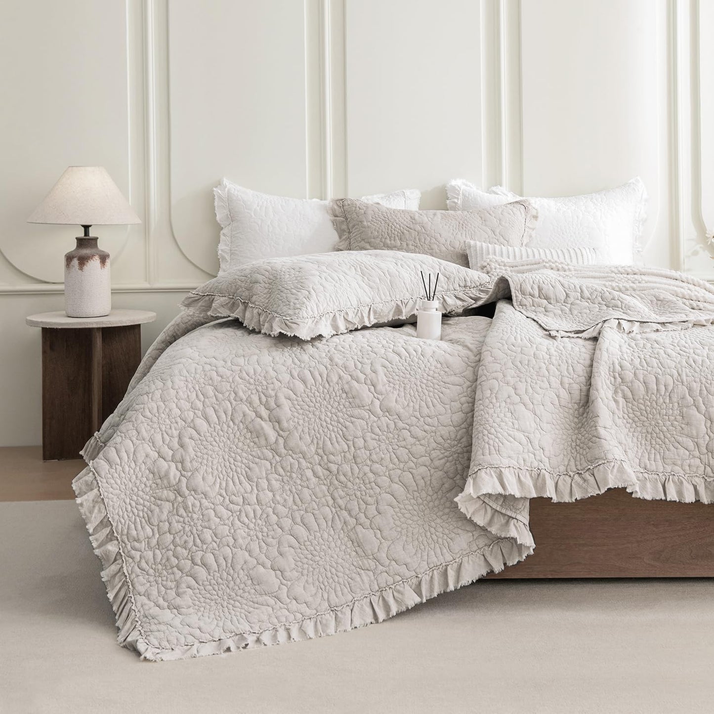 Cotton Oversized Quilt Bedspread Set