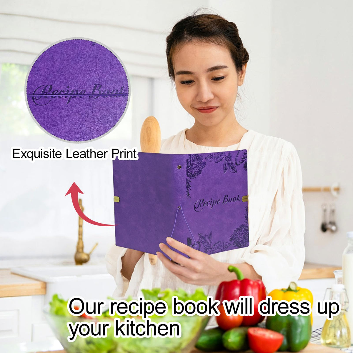 Blank Recipe Leather Cookbook