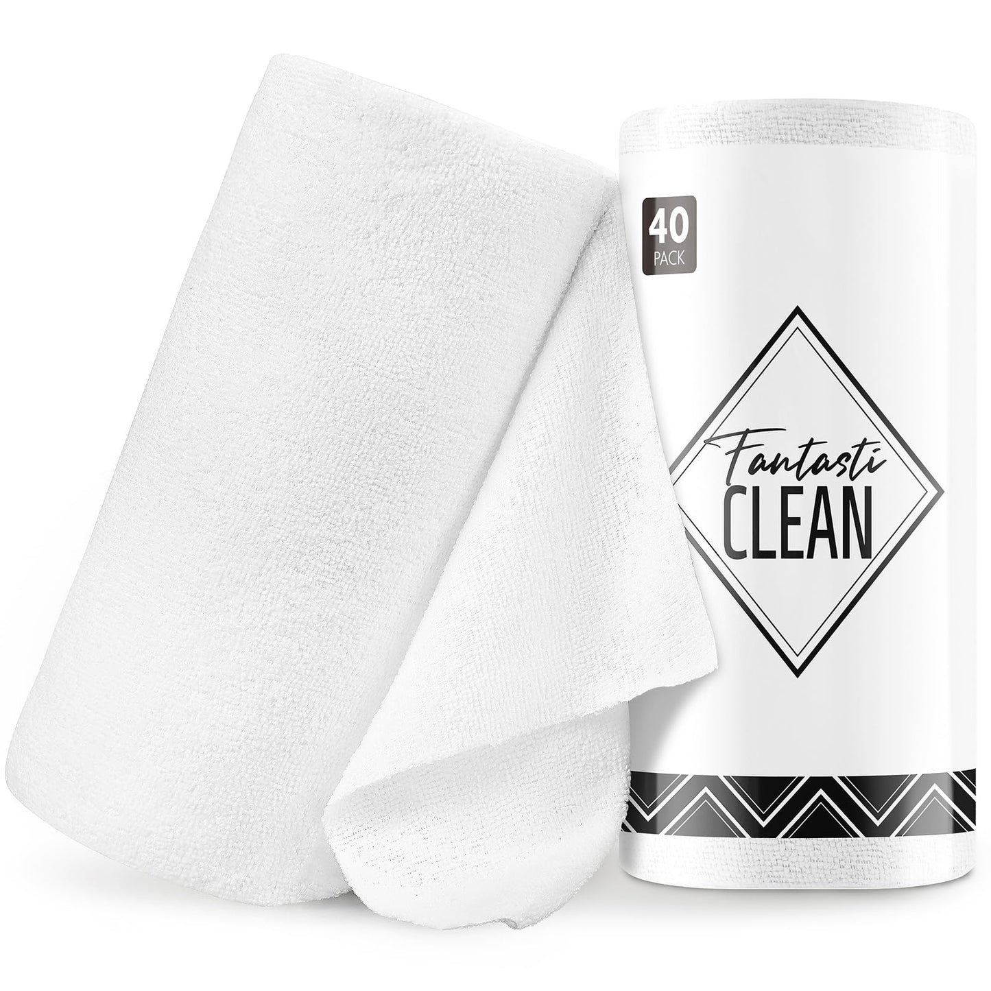 Fantasticlean Microfiber Cleaning Cloth Roll -60 Pack, Tear Away Microfiber Towels, 12" x 12", Reusable, Washable, Scratch Free, Ultra Absorbent Dishcloth for All-Around Cleaning (Beige & Tan)