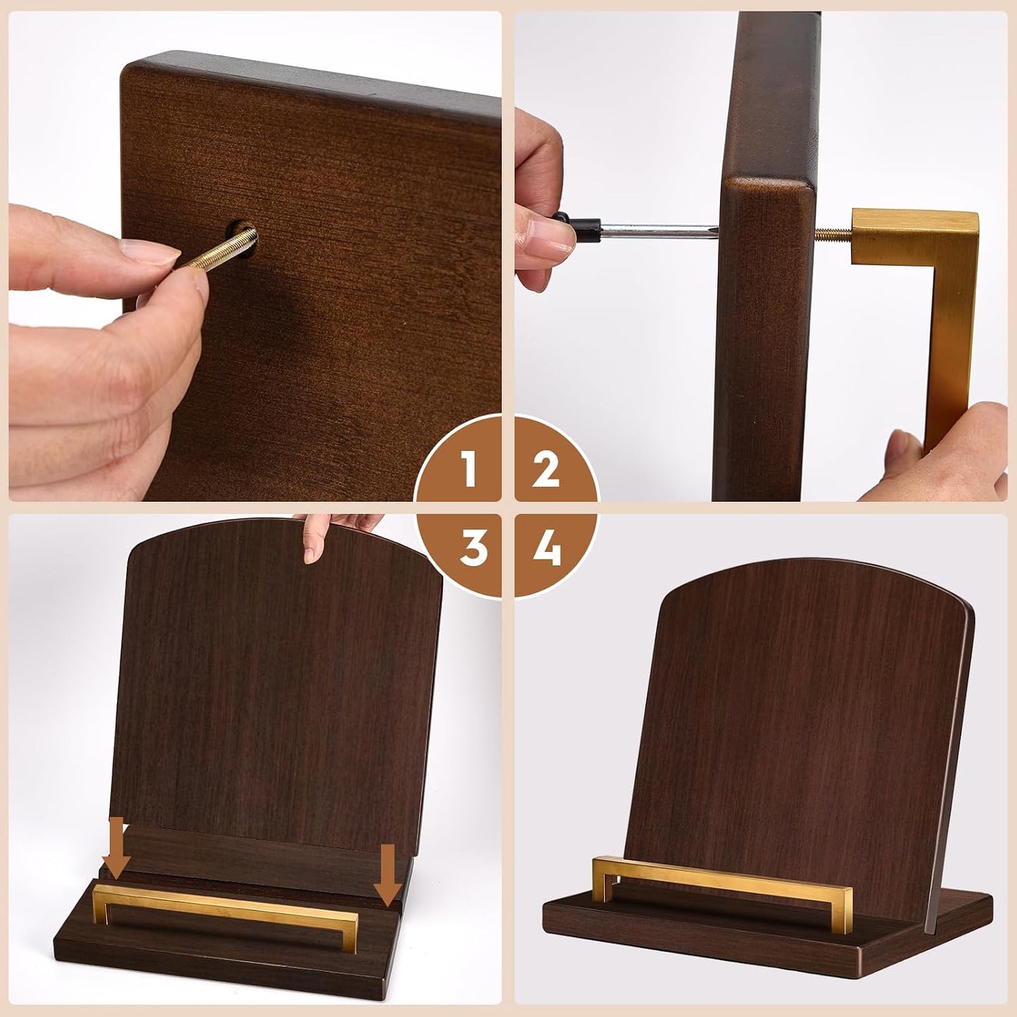 Cookbook Stand with Removable Cutting Board