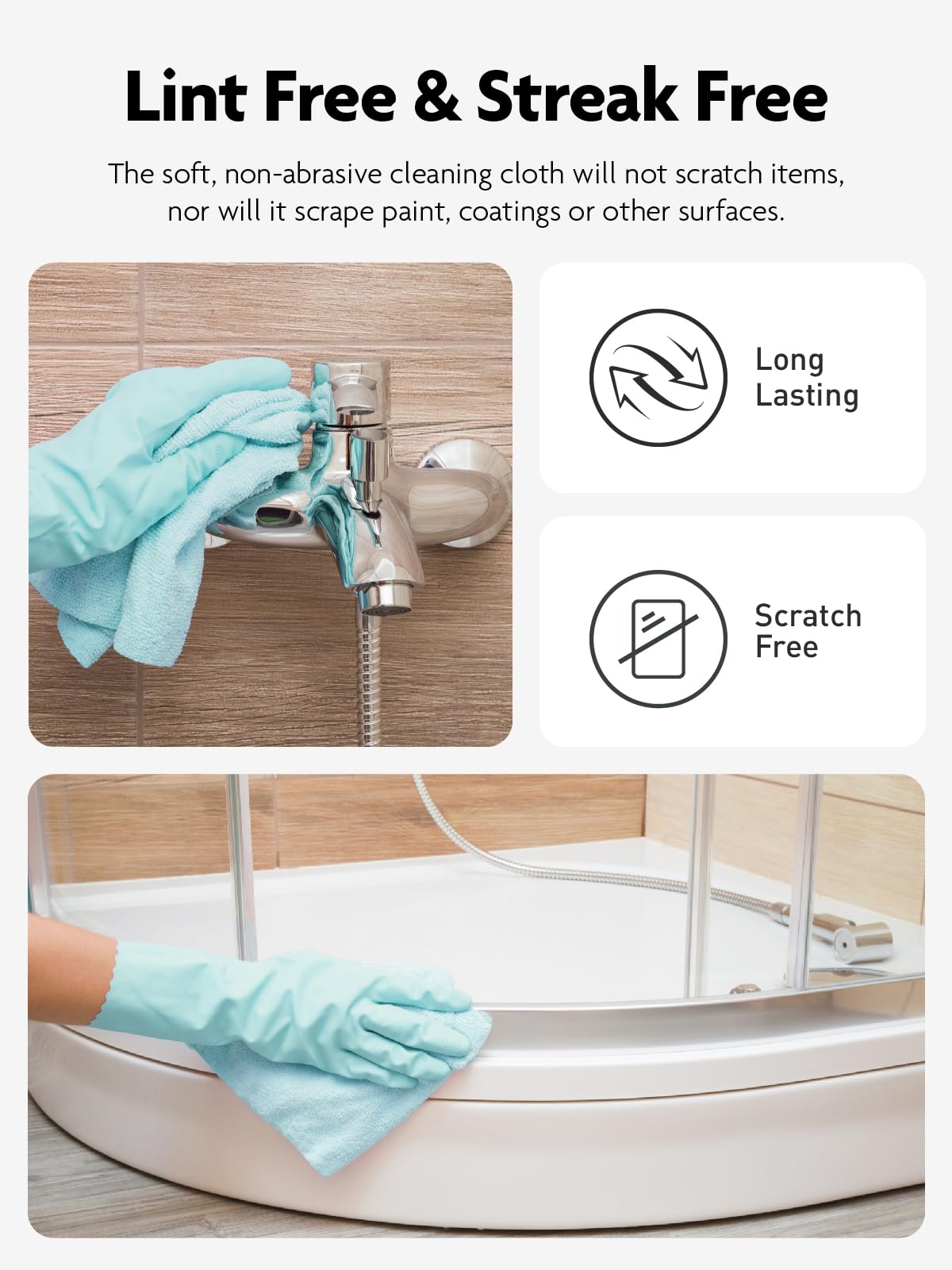 Fantasticlean Microfiber Cleaning Cloth Roll -60 Pack, Tear Away Microfiber Towels, 12" x 12", Reusable, Washable, Scratch Free, Ultra Absorbent Dishcloth for All-Around Cleaning (Beige & Tan)