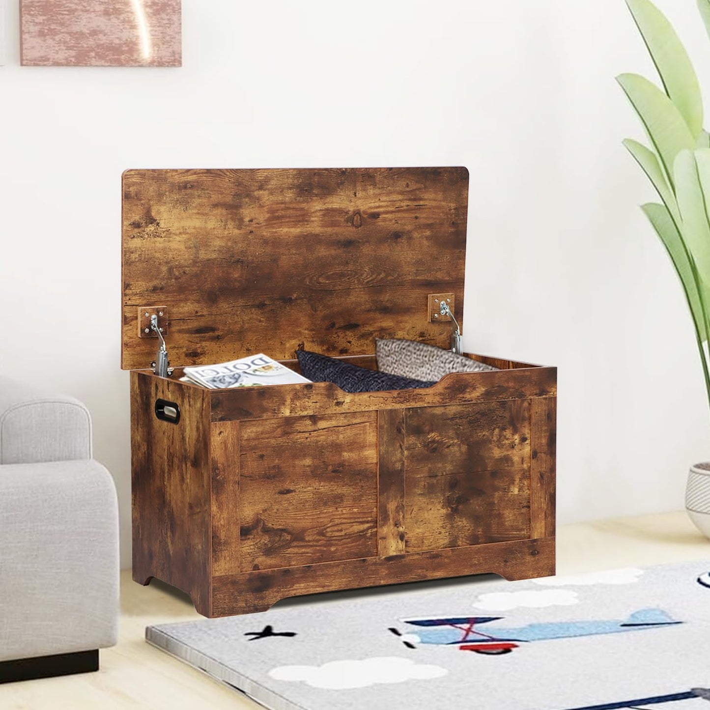 Timberer 47.2" Wooden Extra Large Storage Trunk