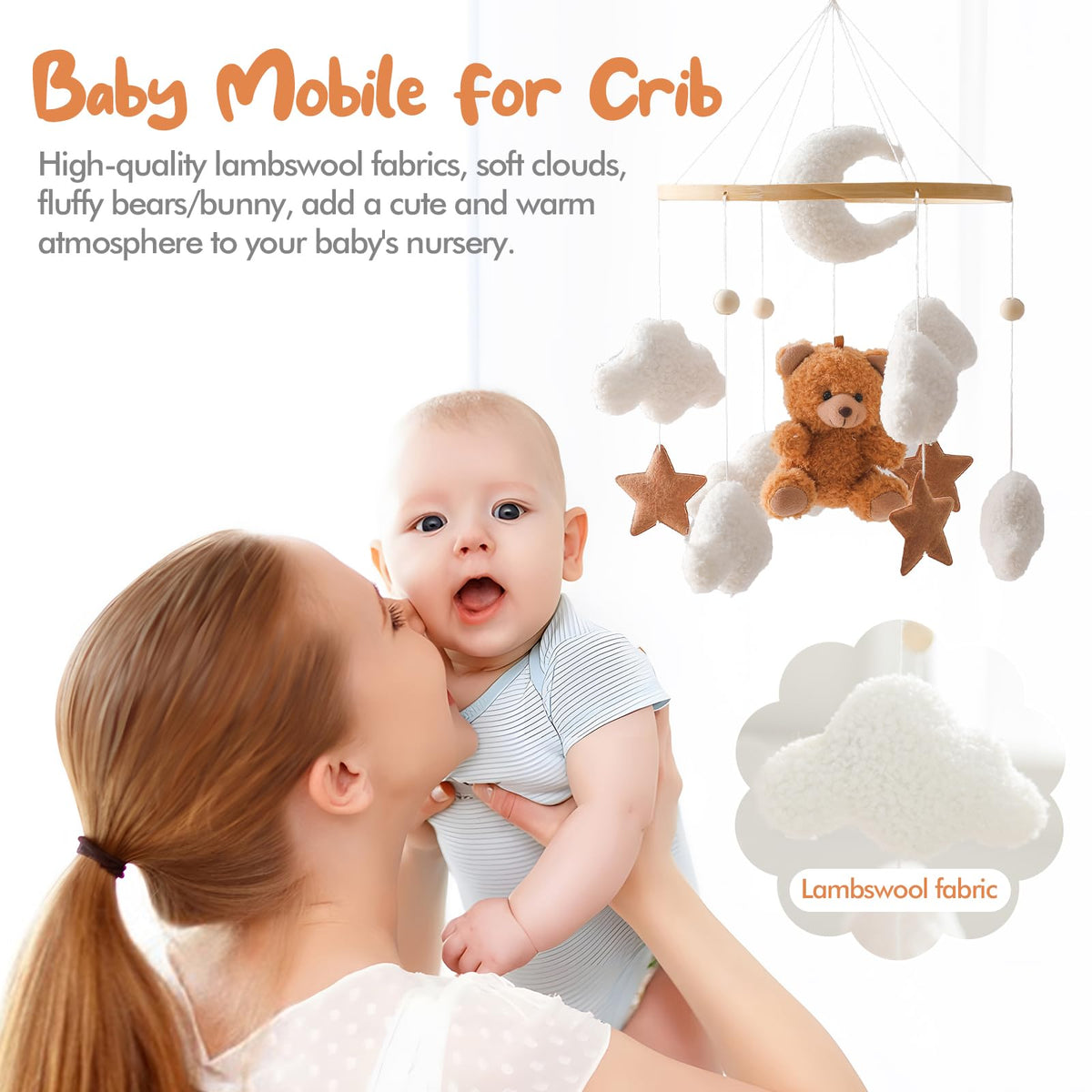 Plush Safari Animal Baby Mobile for Crib