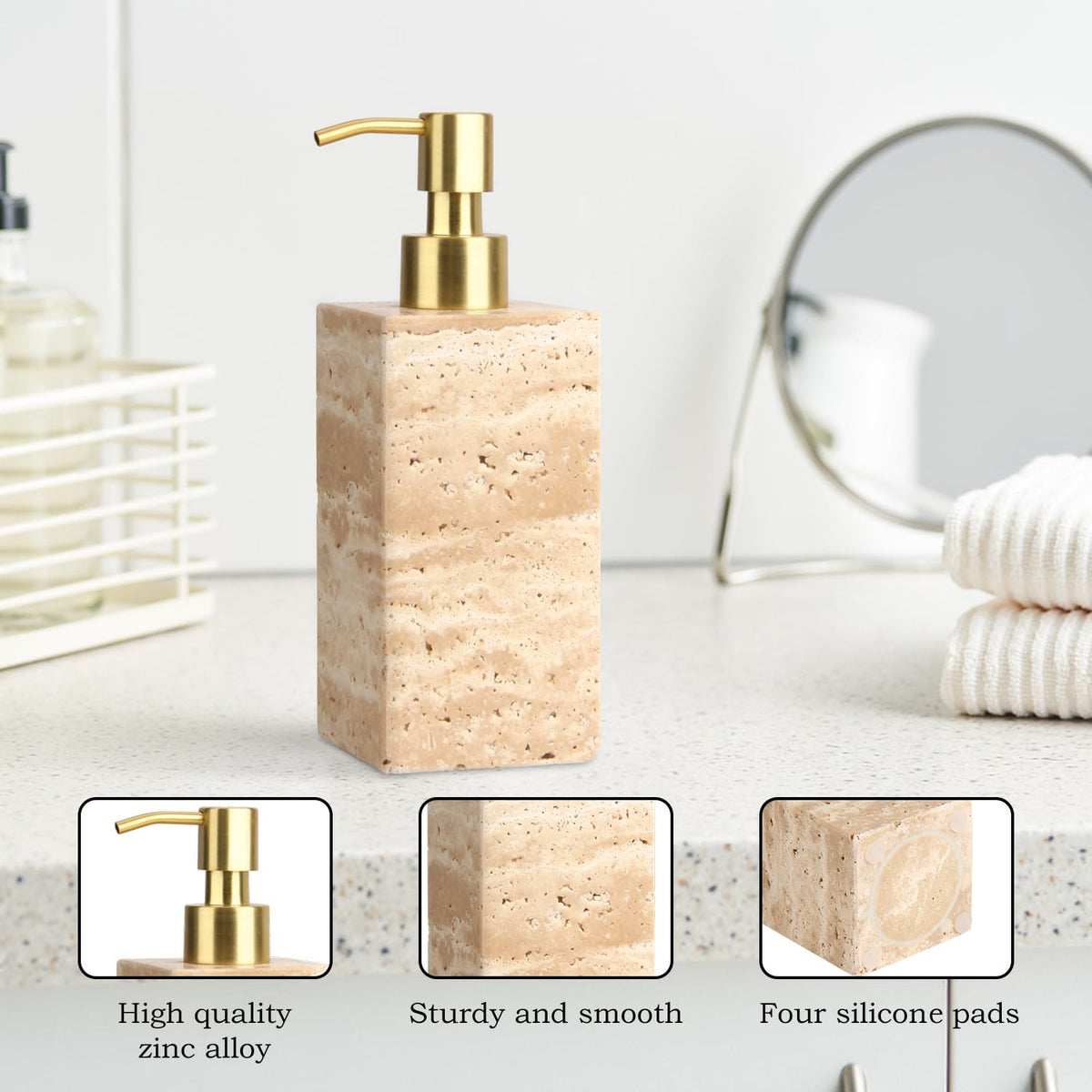 Natural Calacatta Viola Marble Soap Dispenser