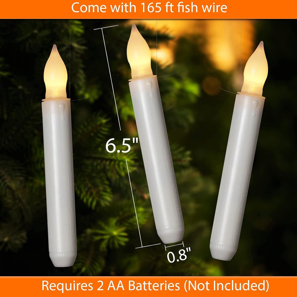 12 Pcs Floating Candle with Wand Remote