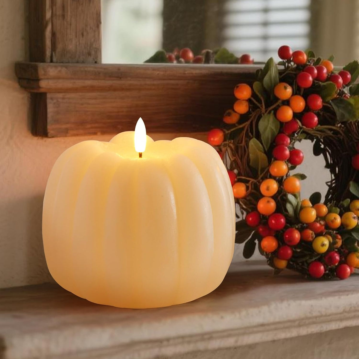 Flameless Pumpkin Candle with Remote