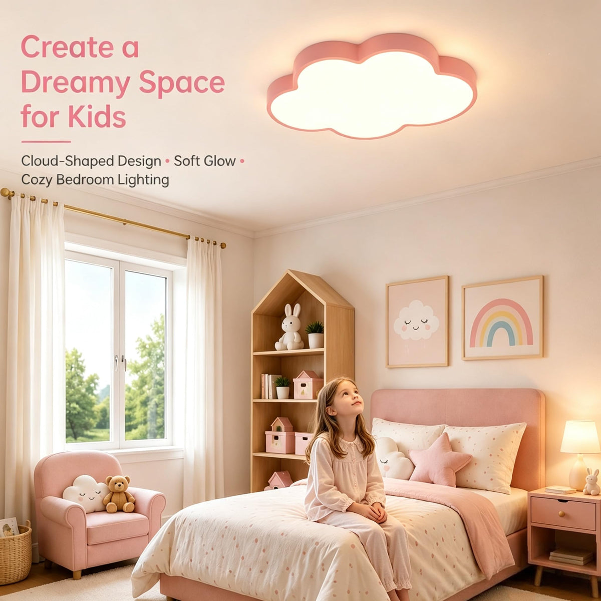 Cloud Shape Led Ceiling Light, with Remote Control