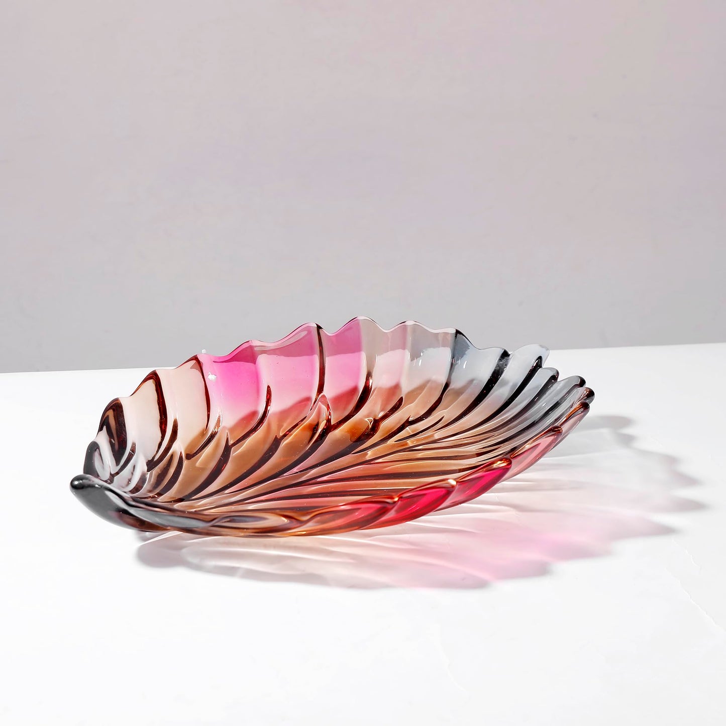 Gold Crystal Glass Leaf-shaped Bowl