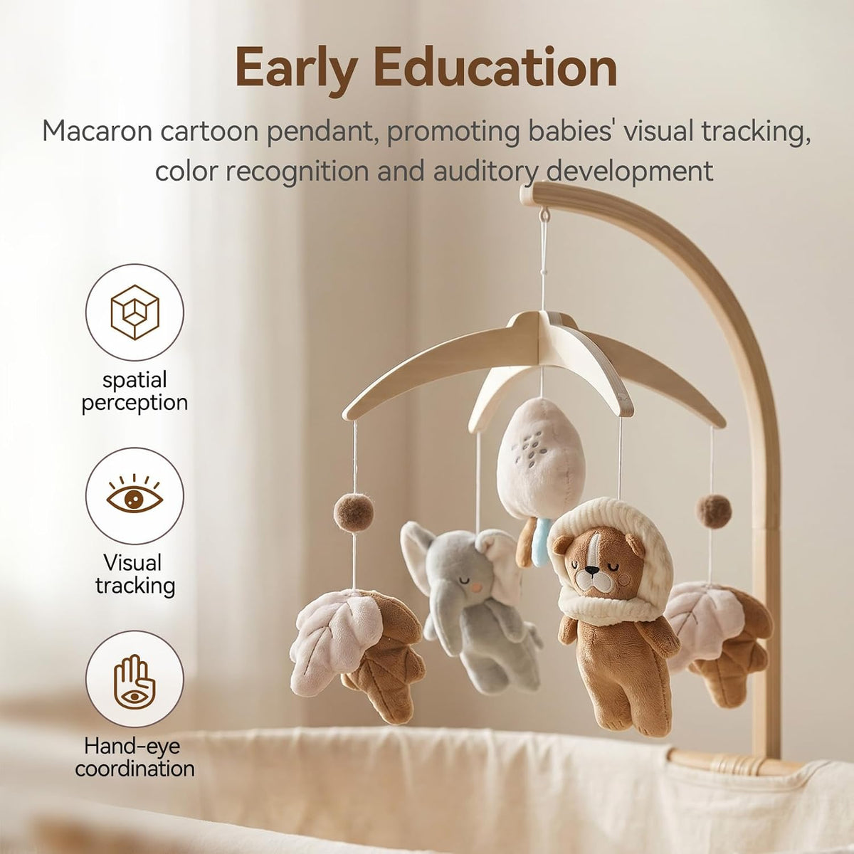 Plush Safari Animal Baby Mobile for Crib
