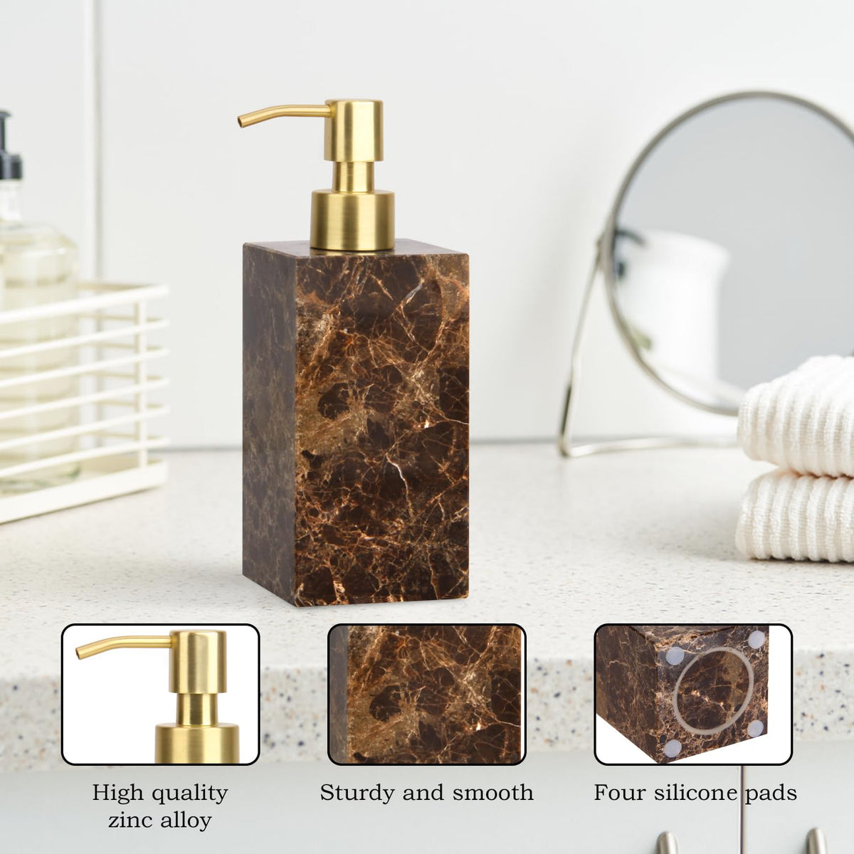 Natural Calacatta Viola Marble Soap Dispenser
