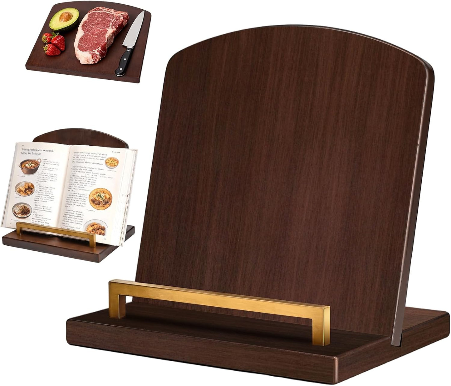Cookbook Stand with Removable Cutting Board