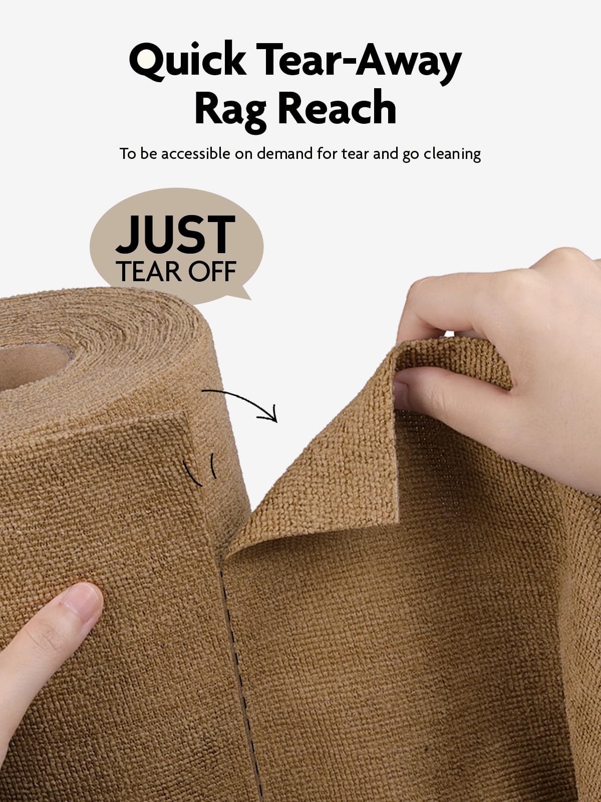 Fantasticlean Microfiber Cleaning Cloth Roll -60 Pack, Tear Away Microfiber Towels, 12" x 12", Reusable, Washable, Scratch Free, Ultra Absorbent Dishcloth for All-Around Cleaning (Beige & Tan)