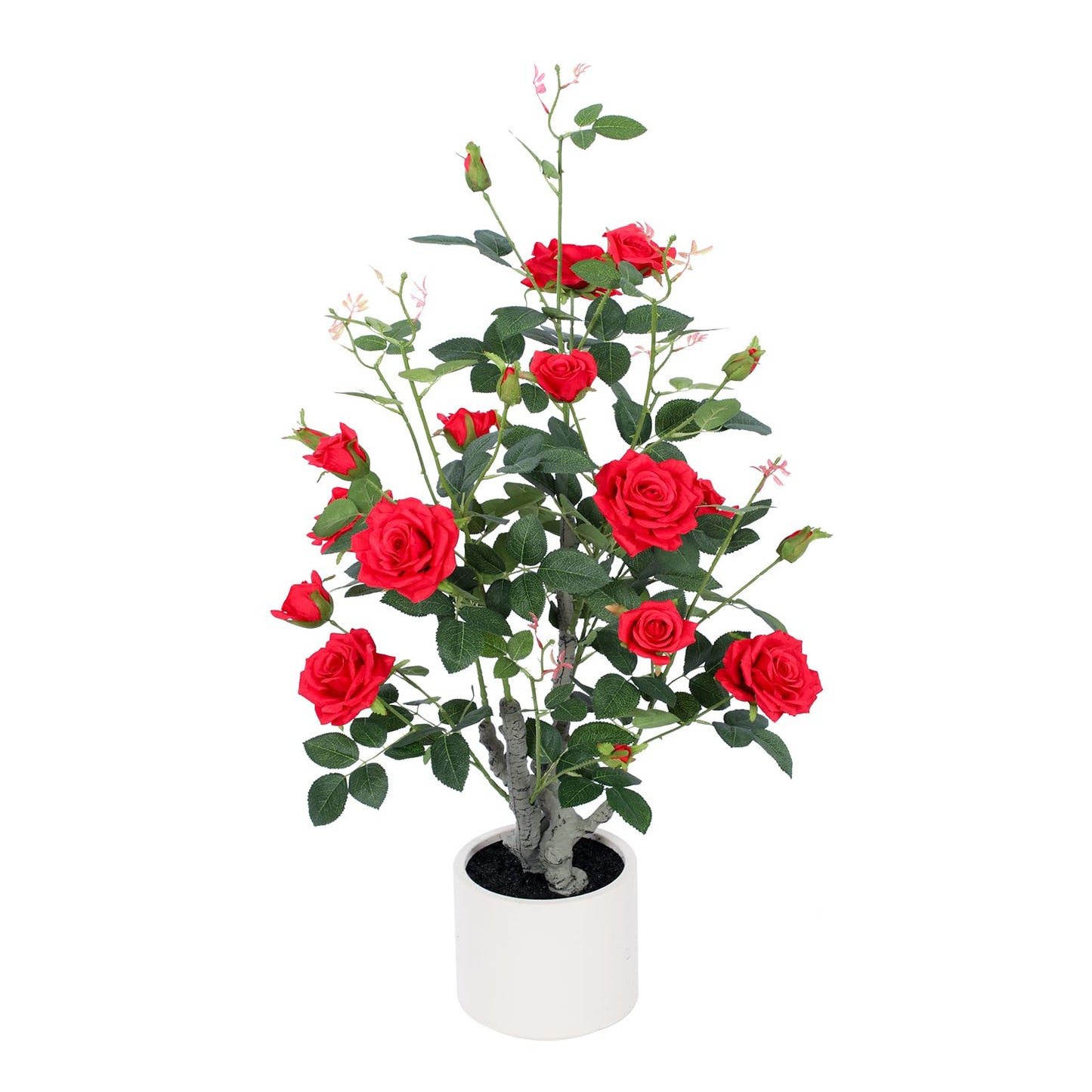 Yepdin 63 inch Artificial Camellia Tree with White Flower Pots - White Fake Tree,5 Ft Faux Plants Indoor wich Blooming,Artificial Plants for Indoor & Outdoor Home Front Door Decor