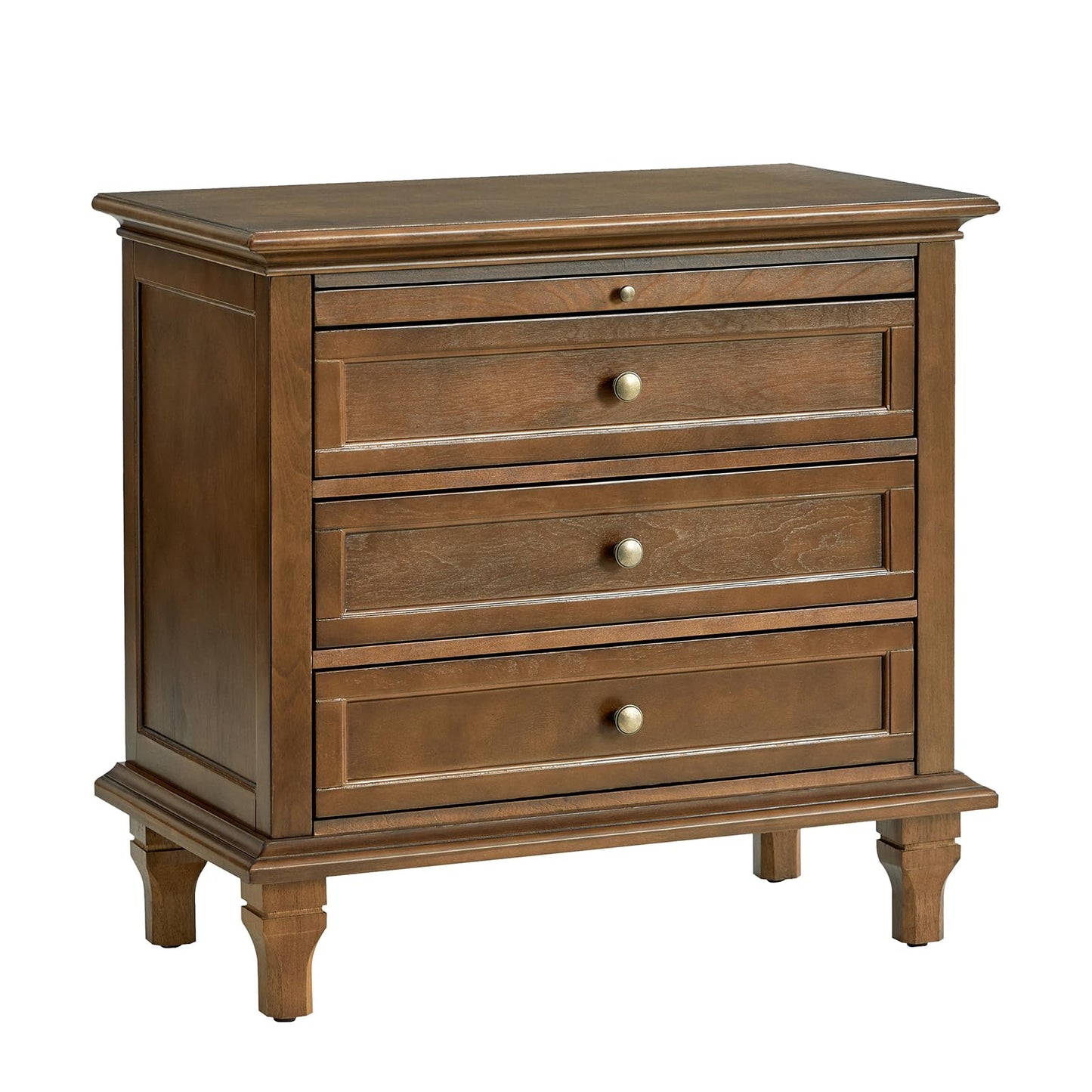 Solid Wood 3 Drawer End Table with Tray